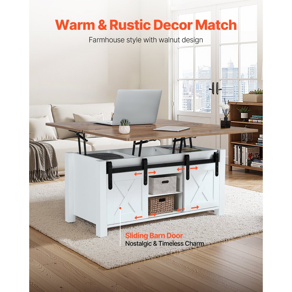 Τραπεζάκι σαλονιού VEVOR 1000 mm με ανυψούμενη επιφάνεια, Ρουστίκ κεντρικό τραπέζι με πόρτα αχυρώνα και κρυφό χώρο αποθήκευσης, Μοντέρνα ορθογώνια ανυψούμενη επιφάνεια τραπεζιού για σαλόνι, γραφείο, σπίτι, εύκολη συναρμολόγηση, καφέ Τραπεζάκι σαλονιού VEVOR 1000 mm με ανυψούμενη επιφάνεια, Ρουστίκ κεντρικό τραπέζι με πόρτα αχυρώνα και κρυφό χώρο αποθήκευσης, Μοντέρνα ορθογώνια ανυψούμενη επιφάνεια τραπεζιού για σαλόνι, γραφείο, σπίτι, εύκολη συναρμολόγηση, καφέ