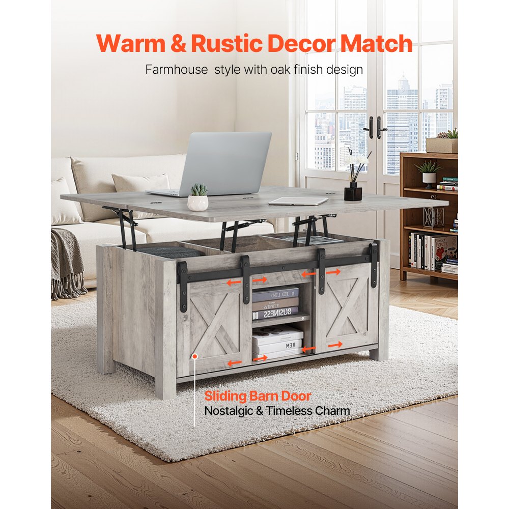 Τραπεζάκι σαλονιού VEVOR 1000 mm με ανυψούμενη επιφάνεια, Ρουστίκ κεντρικό τραπέζι με πόρτα αχυρώνα και κρυφό χώρο αποθήκευσης, Μοντέρνα ορθογώνια ανυψούμενη επιφάνεια τραπεζιού για σαλόνι, γραφείο, σπίτι, εύκολη συναρμολόγηση, δρυς Τραπεζάκι σαλονιού VEVOR 1000 mm με ανυψούμενη επιφάνεια, Ρουστίκ κεντρικό τραπέζι με πόρτα αχυρώνα και κρυφό χώρο αποθήκευσης, Μοντέρνα ορθογώνια ανυψούμενη επιφάνεια τραπεζιού για σαλόνι, γραφείο, σπίτι, εύκολη συναρμολόγηση, δρυς