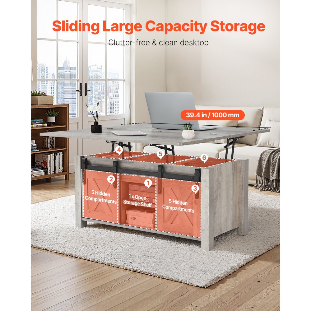 Τραπεζάκι σαλονιού VEVOR 1000 mm με ανυψούμενη επιφάνεια, Ρουστίκ κεντρικό τραπέζι με πόρτα αχυρώνα και κρυφό χώρο αποθήκευσης, Μοντέρνα ορθογώνια ανυψούμενη επιφάνεια τραπεζιού για σαλόνι, γραφείο, σπίτι, εύκολη συναρμολόγηση, δρυς Τραπεζάκι σαλονιού VEVOR 1000 mm με ανυψούμενη επιφάνεια, Ρουστίκ κεντρικό τραπέζι με πόρτα αχυρώνα και κρυφό χώρο αποθήκευσης, Μοντέρνα ορθογώνια ανυψούμενη επιφάνεια τραπεζιού για σαλόνι, γραφείο, σπίτι, εύκολη συναρμολόγηση, δρυς