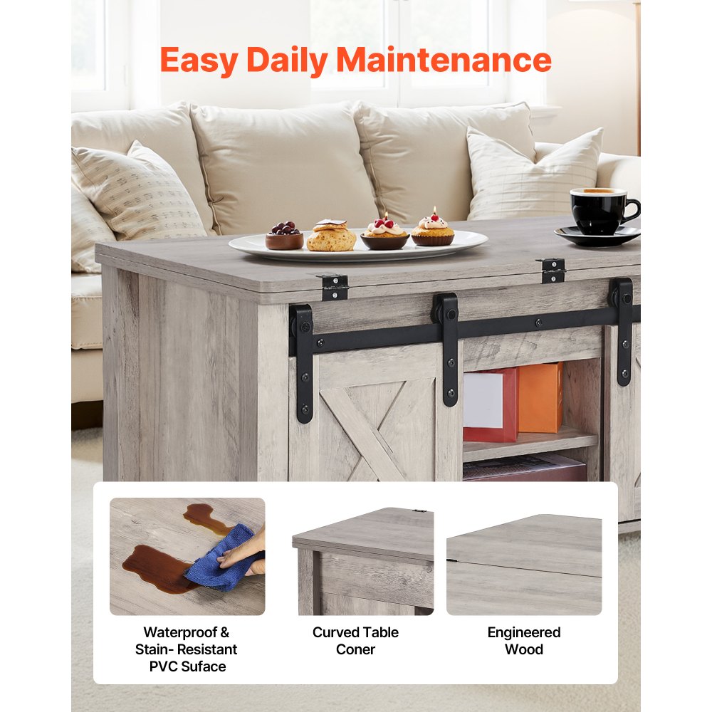 Τραπεζάκι σαλονιού VEVOR 1000 mm με ανυψούμενη επιφάνεια, Ρουστίκ κεντρικό τραπέζι με πόρτα αχυρώνα και κρυφό χώρο αποθήκευσης, Μοντέρνα ορθογώνια ανυψούμενη επιφάνεια τραπεζιού για σαλόνι, γραφείο, σπίτι, εύκολη συναρμολόγηση, δρυς Τραπεζάκι σαλονιού VEVOR 1000 mm με ανυψούμενη επιφάνεια, Ρουστίκ κεντρικό τραπέζι με πόρτα αχυρώνα και κρυφό χώρο αποθήκευσης, Μοντέρνα ορθογώνια ανυψούμενη επιφάνεια τραπεζιού για σαλόνι, γραφείο, σπίτι, εύκολη συναρμολόγηση, δρυς