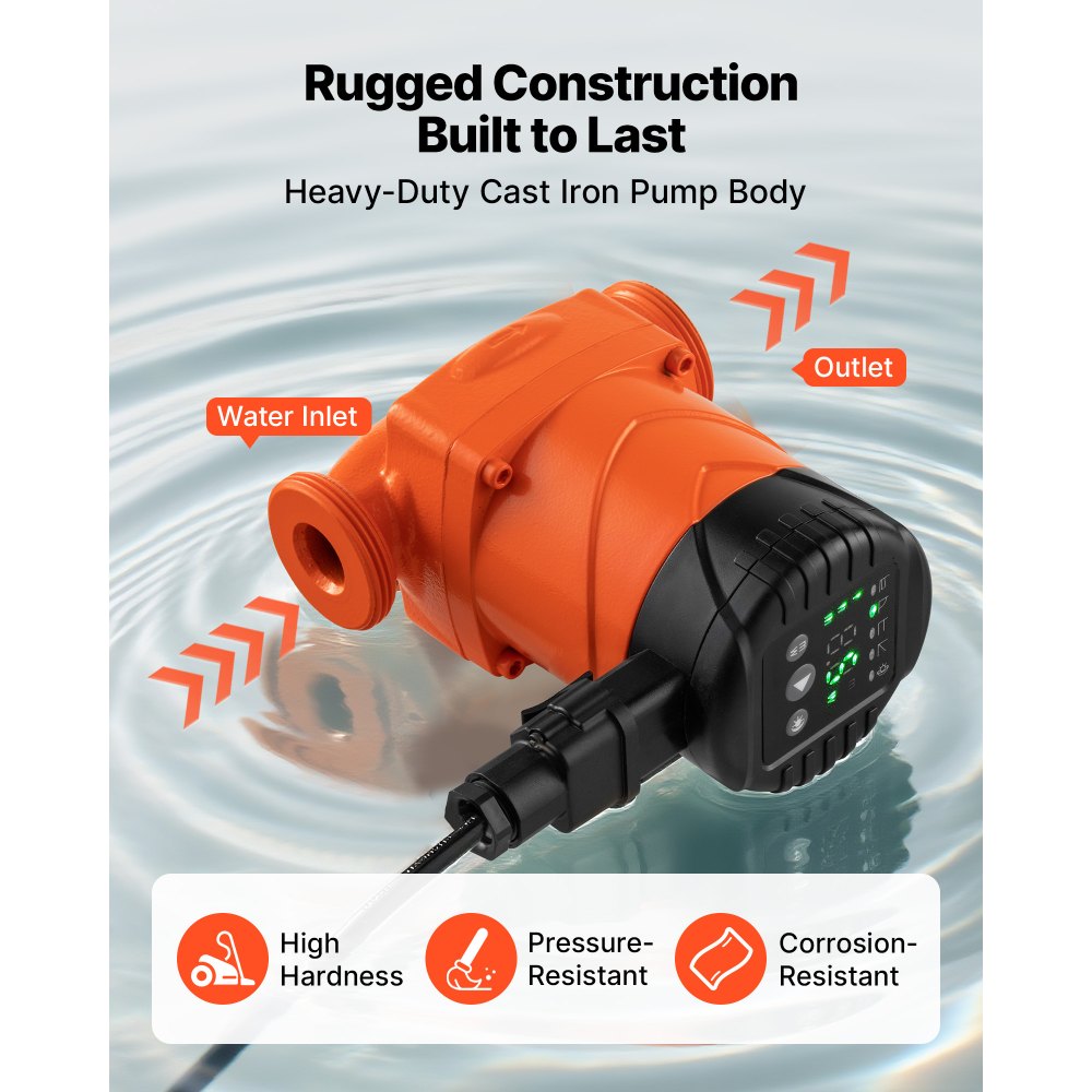 Κυκλοφορητής υψηλής απόδοσης VEVOR LPS25-4BP/130, 42 LPM, μέγιστης ανύψωσης 4 m, αντλία κυκλοφορίας ζεστού νερού με ανακυκλοφορία από χυτοσίδηρο, με βιδωτή σύνδεση, βαλβίδα αντεπιστροφής, αθόρυβη λειτουργία, για σύστημα θέρμανσης σπιτιού Κυκλοφορητής υψηλής απόδοσης VEVOR LPS25-4BP/130, 42 LPM, μέγιστης ανύψωσης 4 m, αντλία κυκλοφορίας ζεστού νερού με ανακυκλοφορία από χυτοσίδηρο, με βιδωτή σύνδεση, βαλβίδα αντεπιστροφής, αθόρυβη λειτουργία, για σύστημα θέρμανσης σπιτιού