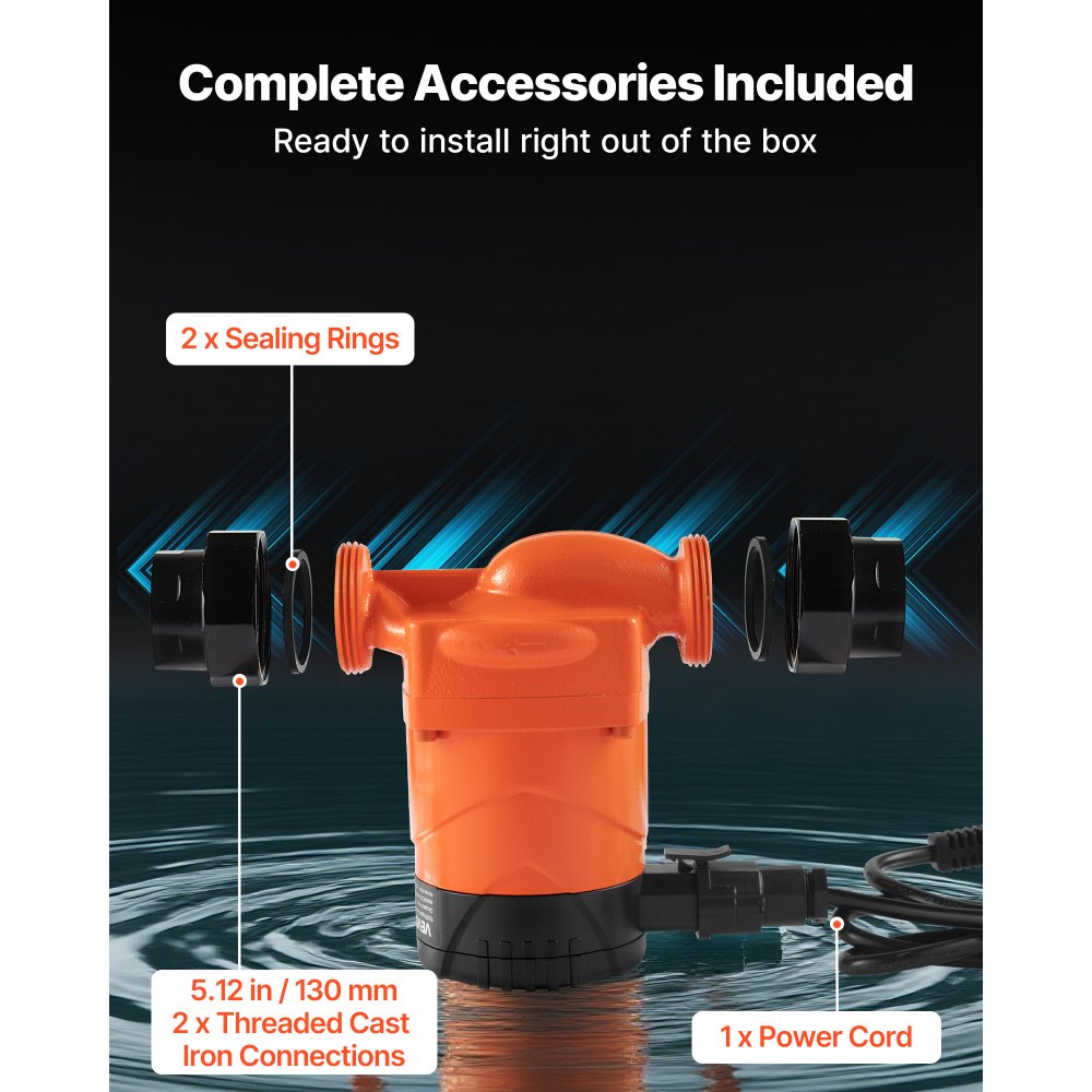 Κυκλοφορητής υψηλής απόδοσης VEVOR LPS25-4BP/130, 42 LPM, μέγιστης ανύψωσης 4 m, αντλία κυκλοφορίας ζεστού νερού με ανακυκλοφορία από χυτοσίδηρο, με βιδωτή σύνδεση, βαλβίδα αντεπιστροφής, αθόρυβη λειτουργία, για σύστημα θέρμανσης σπιτιού Κυκλοφορητής υψηλής απόδοσης VEVOR LPS25-4BP/130, 42 LPM, μέγιστης ανύψωσης 4 m, αντλία κυκλοφορίας ζεστού νερού με ανακυκλοφορία από χυτοσίδηρο, με βιδωτή σύνδεση, βαλβίδα αντεπιστροφής, αθόρυβη λειτουργία, για σύστημα θέρμανσης σπιτιού