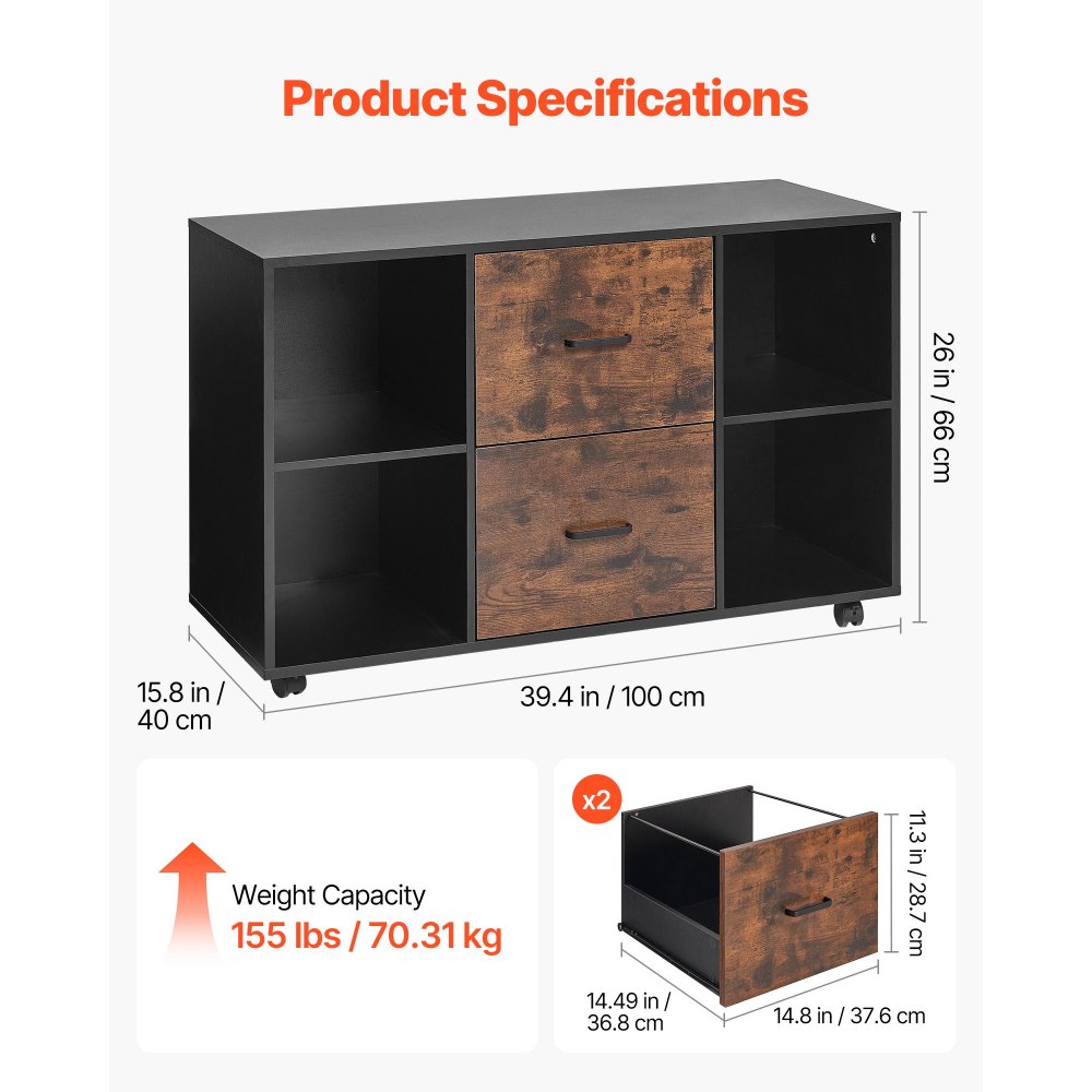 Ξύλινη αρχειοθήκη VEVOR με 2 συρτάρια, Κινητό αρχειοθήκη με ανοιχτά ράφια, Πλαϊνή κυλιόμενη αποθήκευση αρχείων με κλειδώσιμες ρόδες, Μοντέρνα ανεξάρτητη βάση εκτυπωτή για σπίτι, γραφείο, σχολείο, μαύρο Ξύλινη αρχειοθήκη VEVOR με 2 συρτάρια, Κινητό αρχειοθήκη με ανοιχτά ράφια, Πλαϊνή κυλιόμενη αποθήκευση αρχείων με κλειδώσιμες ρόδες, Μοντέρνα ανεξάρτητη βάση εκτυπωτή για σπίτι, γραφείο, σχολείο, μαύρο