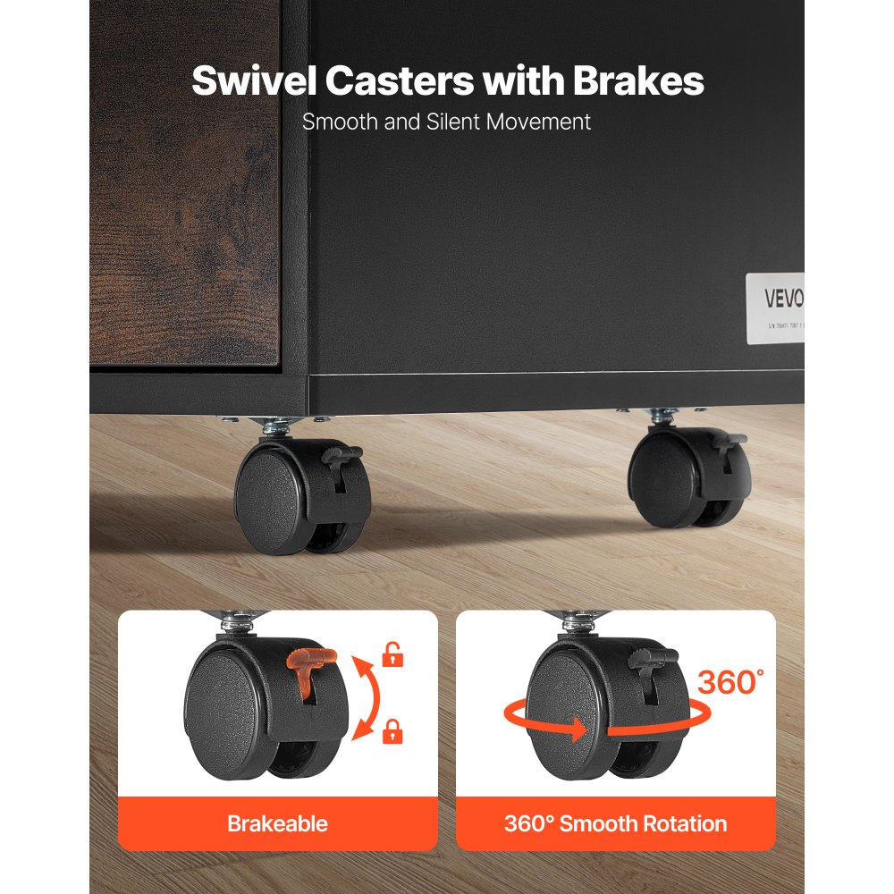 Ξύλινη αρχειοθήκη VEVOR, Κινητό αρχειοθήκη με ανοιχτά ράφια, Πλευρική κυλιόμενη αποθήκευση αρχείων με κλειδαριά και ρυθμιζόμενα ράφια, Ελεύθερη βάση εκτυπωτή για σπίτι, γραφείο, σχολείο, ρουστίκ καφέ Ξύλινη αρχειοθήκη VEVOR, Κινητό αρχειοθήκη με ανοιχτά ράφια, Πλευρική κυλιόμενη αποθήκευση αρχείων με κλειδαριά και ρυθμιζόμενα ράφια, Ελεύθερη βάση εκτυπωτή για σπίτι, γραφείο, σχολείο, ρουστίκ καφέ