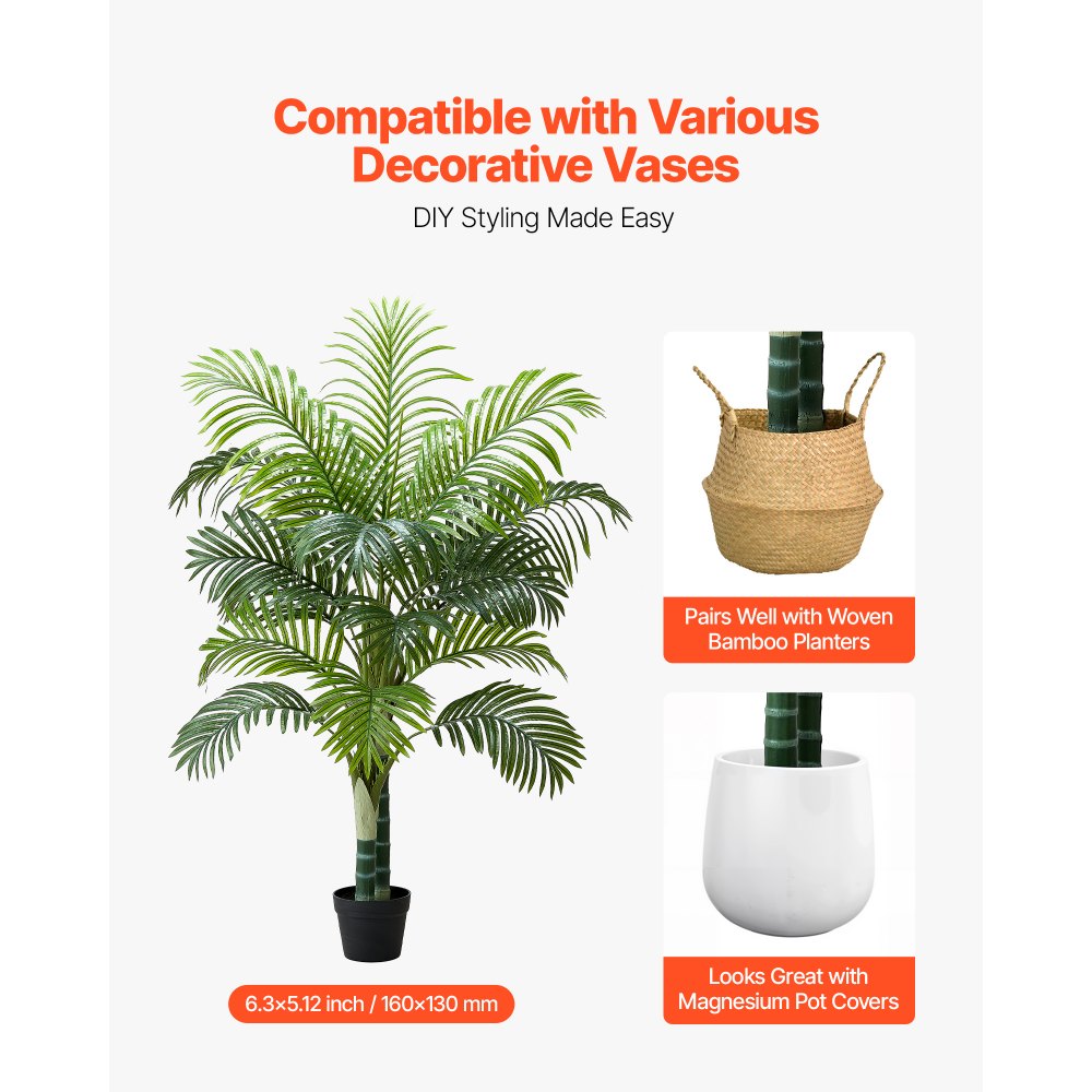 Τεχνητός φοίνικας Areca VEVOR 1524 mm, Τροπικά φυτά ψεύτικου φοίνικα με ψηλή λευκή γλάστρα, Φυτό μεταξιού δαπέδου σε γλάστρα, Μεγάλα δέντρα για διακόσμηση σπιτιού, γραφείου, σαλονιού, θέρμανση σπιτιού, εσωτερική και εξωτερική Τεχνητός φοίνικας Areca VEVOR 1524 mm, Τροπικά φυτά ψεύτικου φοίνικα με ψηλή λευκή γλάστρα, Φυτό μεταξιού δαπέδου σε γλάστρα, Μεγάλα δέντρα για διακόσμηση σπιτιού, γραφείου, σαλονιού, θέρμανση σπιτιού, εσωτερική και εξωτερική