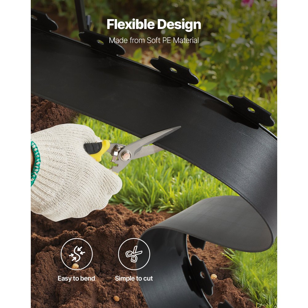 VEVOR Περιθώρια Τοπίου, Πλαστικά Περιθώρια Κήπου 1000 x 10 cm με 30 Καρφιά & 2 Πασσάλους Εδάφους, Χωρίς Σκάψιμο, Εύκαμπτα Περιθώρια Χλοοτάπητα σε Ρολό, Ανθεκτικά στην UV Ακτινοβολία Μίνι Περιθώρια Φράχτη για Παρτέρια και Πλακόστρωτα Κήπου VEVOR Περιθώρια Τοπίου, Πλαστικά Περιθώρια Κήπου 1000 x 10 cm με 30 Καρφιά & 2 Πασσάλους Εδάφους, Χωρίς Σκάψιμο, Εύκαμπτα Περιθώρια Χλοοτάπητα σε Ρολό, Ανθεκτικά στην UV Ακτινοβολία Μίνι Περιθώρια Φράχτη για Παρτέρια και Πλακόστρωτα Κήπου