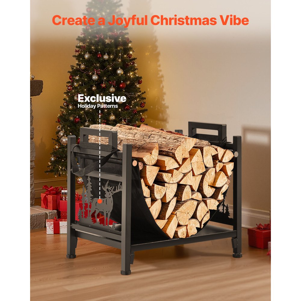 Ράφι καυσόξυλων εσωτερικού χώρου VEVOR, Κυρτή βάση για κορμούς 45cm με φορέα από καμβά, Βάση αποθήκευσης ξύλου με χωρητικότητα βάρους 18kg, Βάση καυσόξυλων από χάλυβα με ηλεκτροστατική βαφή, Βαρέως τύπου ράφι στοίβαξης ξύλων για τζάκι Ράφι καυσόξυλων εσωτερικού χώρου VEVOR, Κυρτή βάση για κορμούς 45cm με φορέα από καμβά, Βάση αποθήκευσης ξύλου με χωρητικότητα βάρους 18kg, Βάση καυσόξυλων από χάλυβα με ηλεκτροστατική βαφή, Βαρέως τύπου ράφι στοίβαξης ξύλων για τζάκι