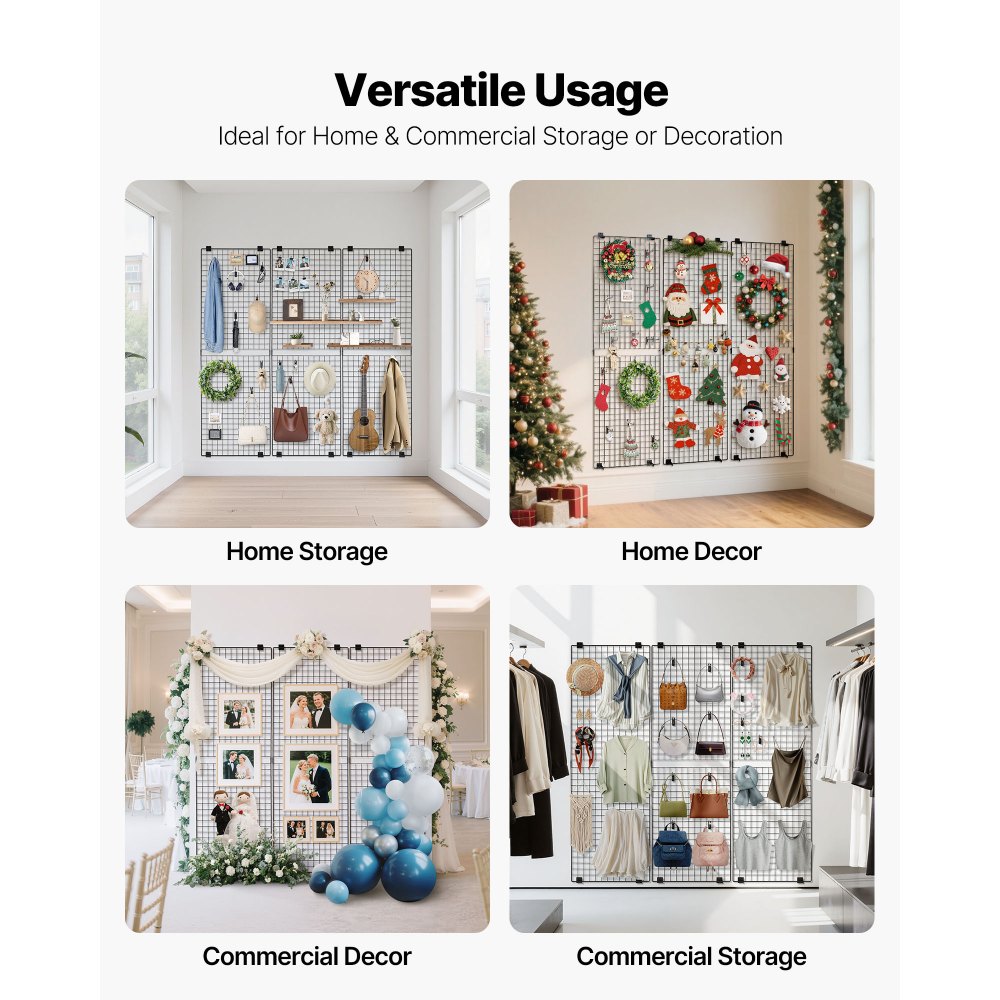 Πακέτα 3 πάνελ τοίχου VEVOR με πλέγμα, ράφι επίδειξης πάνελ συρμάτινου πλέγματος 610 x 1828 mm, επιτοίχιο ράφι επίδειξης έργων τέχνης, μαύρο επιτοίχιο πλέγμα από ανθρακούχο χάλυβα για έκθεση χειροτεχνίας, διακόσμηση, αποθήκευση, πίνακα ανακοινώσεων Πακέτα 3 πάνελ τοίχου VEVOR με πλέγμα, ράφι επίδειξης πάνελ συρμάτινου πλέγματος 610 x 1828 mm, επιτοίχιο ράφι επίδειξης έργων τέχνης, μαύρο επιτοίχιο πλέγμα από ανθρακούχο χάλυβα για έκθεση χειροτεχνίας, διακόσμηση, αποθήκευση, πίνακα ανακοινώσεων