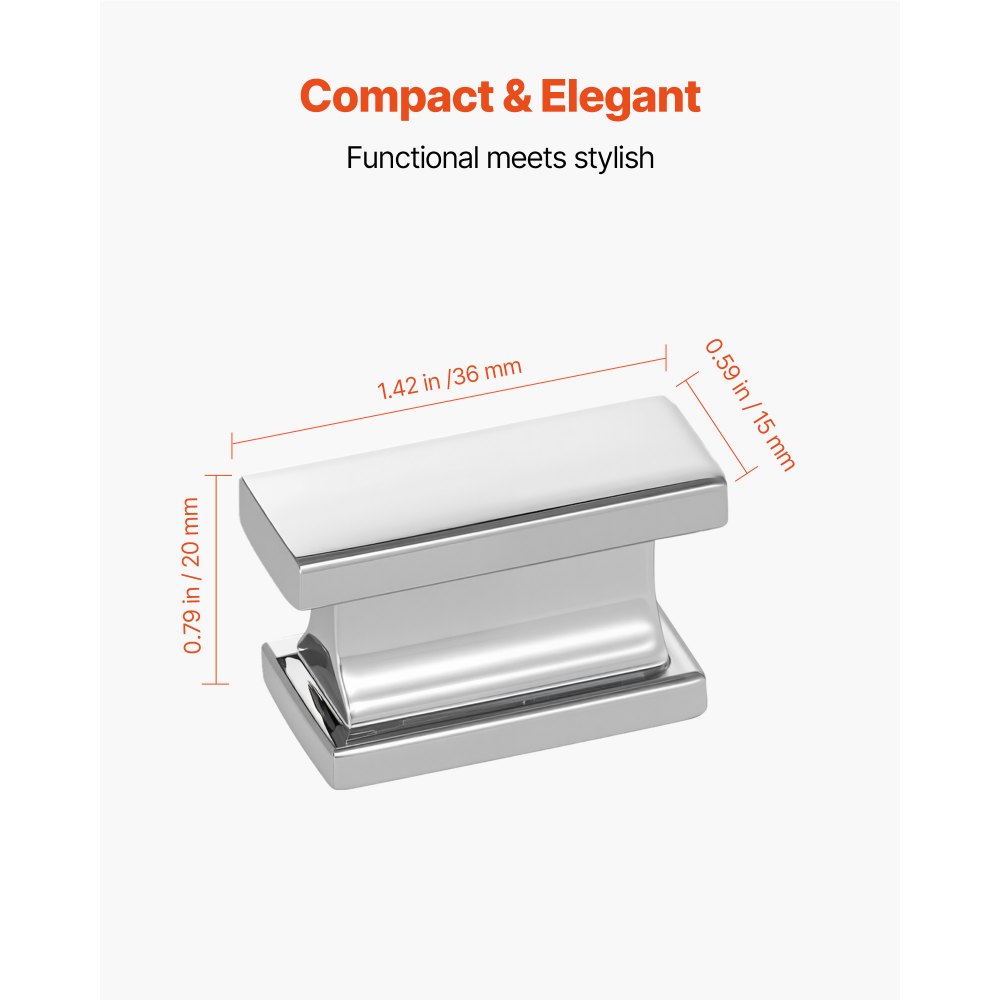 Πόμολα ντουλαπιού VEVOR, 10 τεμάχια, λαβές συρταριών από κράμα ψευδαργύρου 36 mm, ορθογώνια πόμολα συρταριού κουζίνας, εξαρτήματα ντουλαπιού με βίδες για συρτάρια μπάνιου, χρώμα χρωμίου Πόμολα ντουλαπιού VEVOR, 10 τεμάχια, λαβές συρταριών από κράμα ψευδαργύρου 36 mm, ορθογώνια πόμολα συρταριού κουζίνας, εξαρτήματα ντουλαπιού με βίδες για συρτάρια μπάνιου, χρώμα χρωμίου