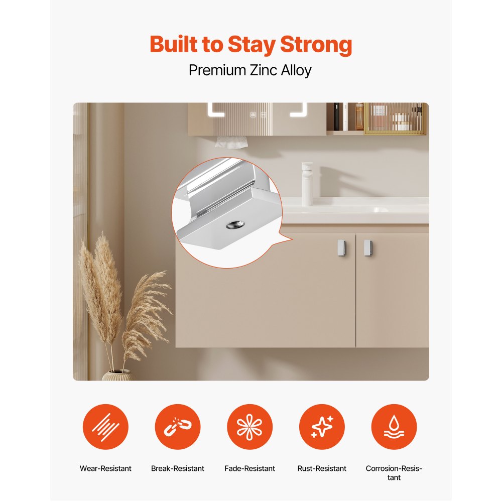 Πόμολα ντουλαπιού VEVOR, 10 τεμάχια, λαβές συρταριών από κράμα ψευδαργύρου 36 mm, ορθογώνια πόμολα συρταριού κουζίνας, εξαρτήματα ντουλαπιού με βίδες για συρτάρια μπάνιου, χρώμα χρωμίου Πόμολα ντουλαπιού VEVOR, 10 τεμάχια, λαβές συρταριών από κράμα ψευδαργύρου 36 mm, ορθογώνια πόμολα συρταριού κουζίνας, εξαρτήματα ντουλαπιού με βίδες για συρτάρια μπάνιου, χρώμα χρωμίου