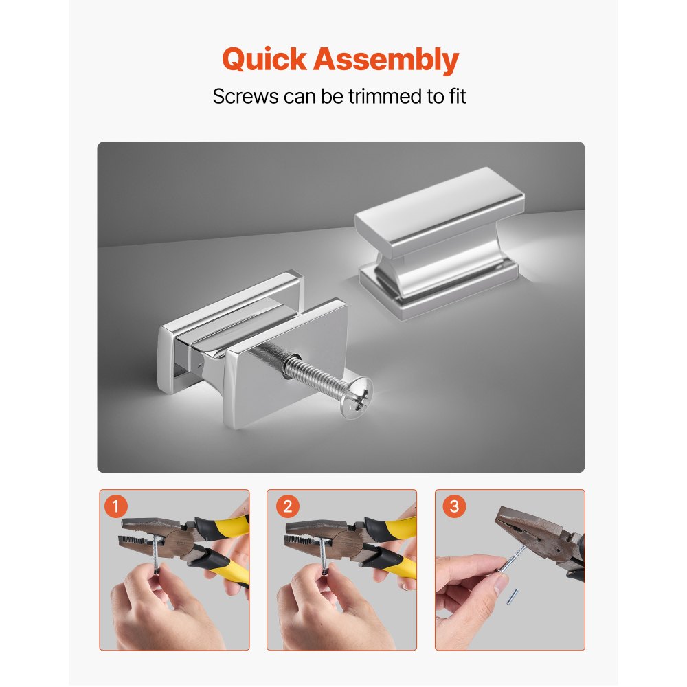 Πόμολα ντουλαπιού VEVOR, 10 τεμάχια, λαβές συρταριών από κράμα ψευδαργύρου 36 mm, ορθογώνια πόμολα συρταριού κουζίνας, εξαρτήματα ντουλαπιού με βίδες για συρτάρια μπάνιου, χρώμα χρωμίου Πόμολα ντουλαπιού VEVOR, 10 τεμάχια, λαβές συρταριών από κράμα ψευδαργύρου 36 mm, ορθογώνια πόμολα συρταριού κουζίνας, εξαρτήματα ντουλαπιού με βίδες για συρτάρια μπάνιου, χρώμα χρωμίου