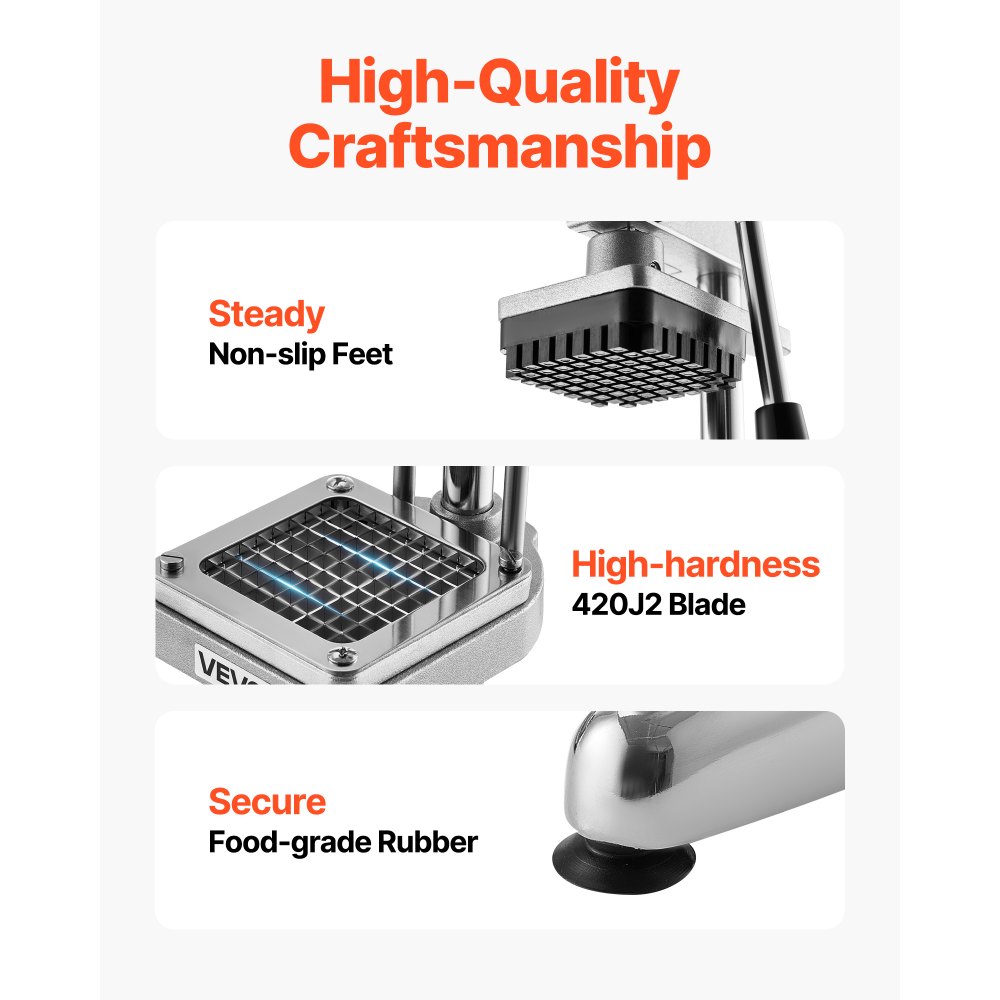 Κόφτης τηγανητών πατατών VEVOR Επαγγελματικός, Κόφτης λαχανικών φρούτων από ανοξείδωτο ατσάλι με 3 ανταλλακτικές λεπίδες 12,7mm 9,5mm 6,4mm, Χειροκίνητος κόφτης πατάτας σε κύβους για εστιατόρια και οικιακή κουζίνα Κόφτης τηγανητών πατατών VEVOR Επαγγελματικός, Κόφτης λαχανικών φρούτων από ανοξείδωτο ατσάλι με 3 ανταλλακτικές λεπίδες 12,7mm 9,5mm 6,4mm, Χειροκίνητος κόφτης πατάτας σε κύβους για εστιατόρια και οικιακή κουζίνα