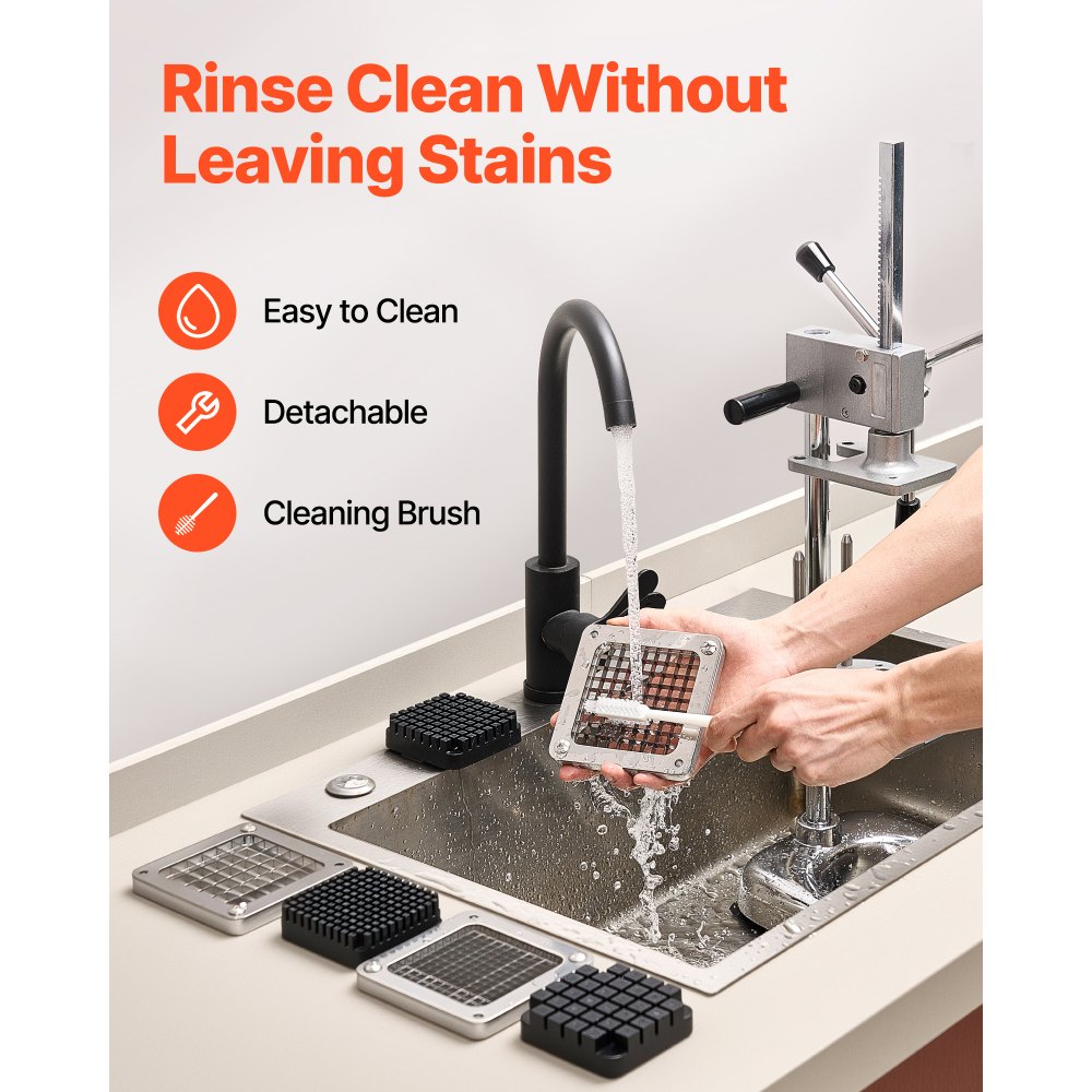 Κόφτης τηγανητών πατατών VEVOR Επαγγελματικός, Κόφτης λαχανικών φρούτων από ανοξείδωτο ατσάλι με 3 ανταλλακτικές λεπίδες 12,7mm 9,5mm 6,4mm, Χειροκίνητος κόφτης πατάτας σε κύβους για εστιατόρια και οικιακή κουζίνα Κόφτης τηγανητών πατατών VEVOR Επαγγελματικός, Κόφτης λαχανικών φρούτων από ανοξείδωτο ατσάλι με 3 ανταλλακτικές λεπίδες 12,7mm 9,5mm 6,4mm, Χειροκίνητος κόφτης πατάτας σε κύβους για εστιατόρια και οικιακή κουζίνα