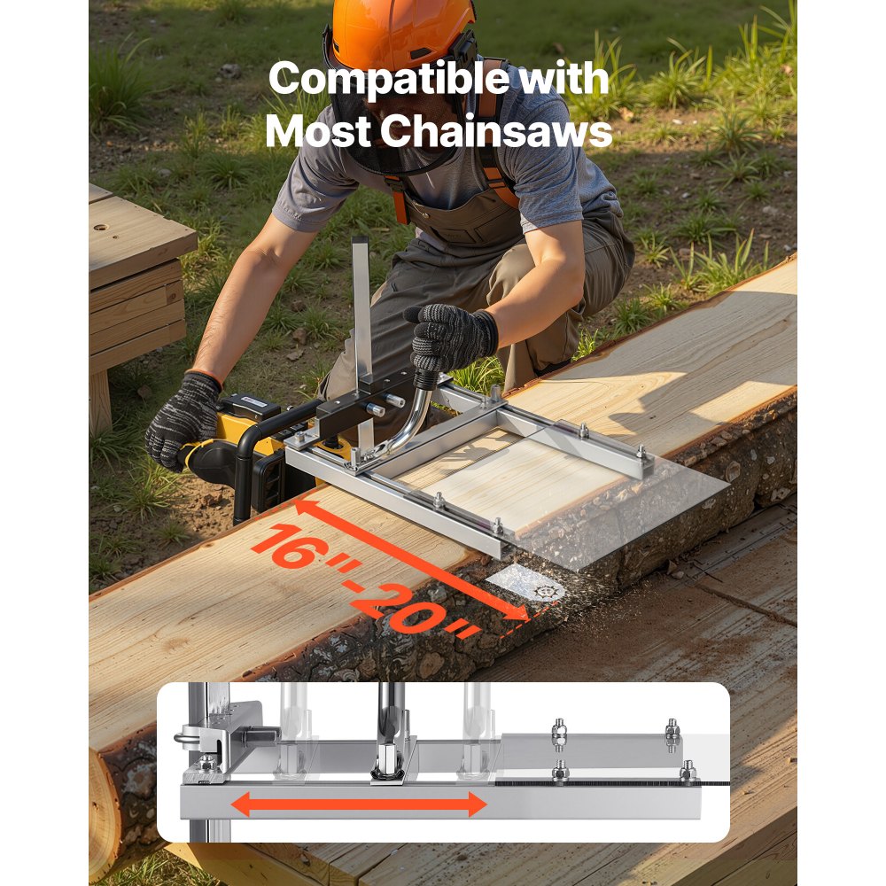 Αλυσοπρίονο VEVOR, Φορητό πριονιστήριο που ταιριάζει σε ράβδο φρεζαρίσματος σανίδων 41-51 cm, Οδηγός εγκάρσιας κοπής ξυλείας με ασπίδα, Πάχος κοπής 0,2-11,81 ίντσες, Κιτ αλυσοπρίονου ξυλείας για ξυλουργούς Αλυσοπρίονο VEVOR, Φορητό πριονιστήριο που ταιριάζει σε ράβδο φρεζαρίσματος σανίδων 41-51 cm, Οδηγός εγκάρσιας κοπής ξυλείας με ασπίδα, Πάχος κοπής 0,2-11,81 ίντσες, Κιτ αλυσοπρίονου ξυλείας για ξυλουργούς