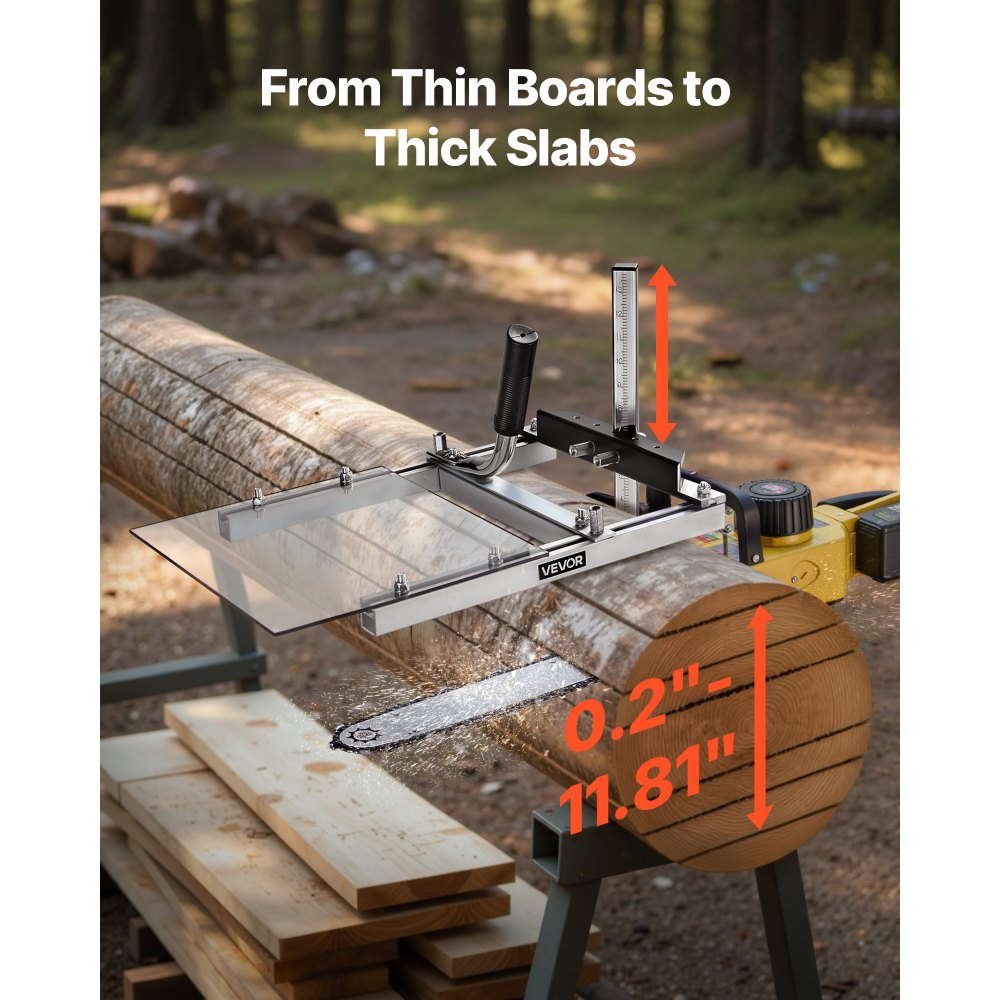 Αλυσοπρίονο VEVOR, Φορητό πριονιστήριο που ταιριάζει σε ράβδο φρεζαρίσματος σανίδων 41-51 cm, Οδηγός εγκάρσιας κοπής ξυλείας με ασπίδα, Πάχος κοπής 0,2-11,81 ίντσες, Κιτ αλυσοπρίονου ξυλείας για ξυλουργούς Αλυσοπρίονο VEVOR, Φορητό πριονιστήριο που ταιριάζει σε ράβδο φρεζαρίσματος σανίδων 41-51 cm, Οδηγός εγκάρσιας κοπής ξυλείας με ασπίδα, Πάχος κοπής 0,2-11,81 ίντσες, Κιτ αλυσοπρίονου ξυλείας για ξυλουργούς