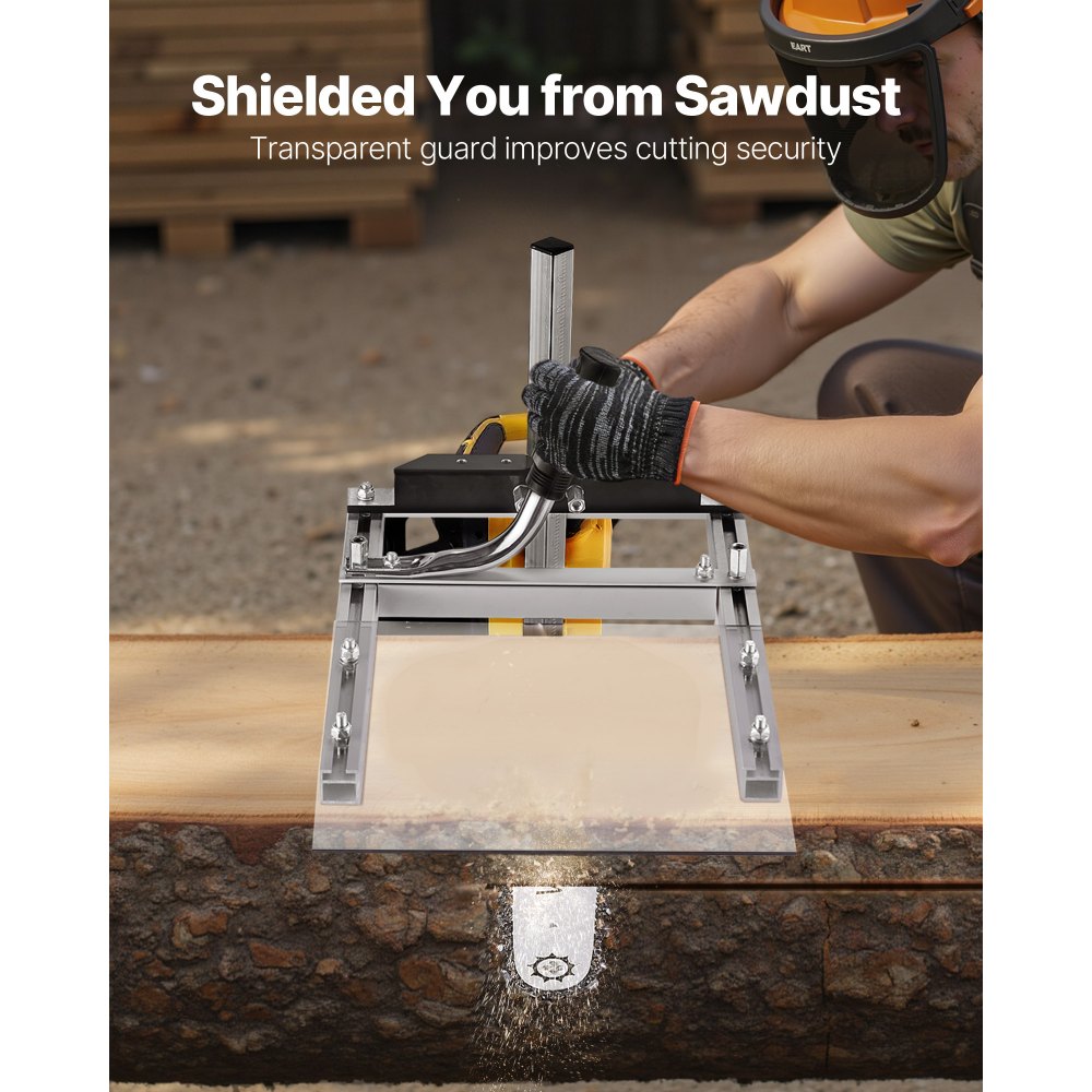 Αλυσοπρίονο VEVOR, Φορητό πριονιστήριο που ταιριάζει σε ράβδο φρεζαρίσματος σανίδων 41-51 cm, Οδηγός εγκάρσιας κοπής ξυλείας με ασπίδα, Πάχος κοπής 0,2-11,81 ίντσες, Κιτ αλυσοπρίονου ξυλείας για ξυλουργούς Αλυσοπρίονο VEVOR, Φορητό πριονιστήριο που ταιριάζει σε ράβδο φρεζαρίσματος σανίδων 41-51 cm, Οδηγός εγκάρσιας κοπής ξυλείας με ασπίδα, Πάχος κοπής 0,2-11,81 ίντσες, Κιτ αλυσοπρίονου ξυλείας για ξυλουργούς