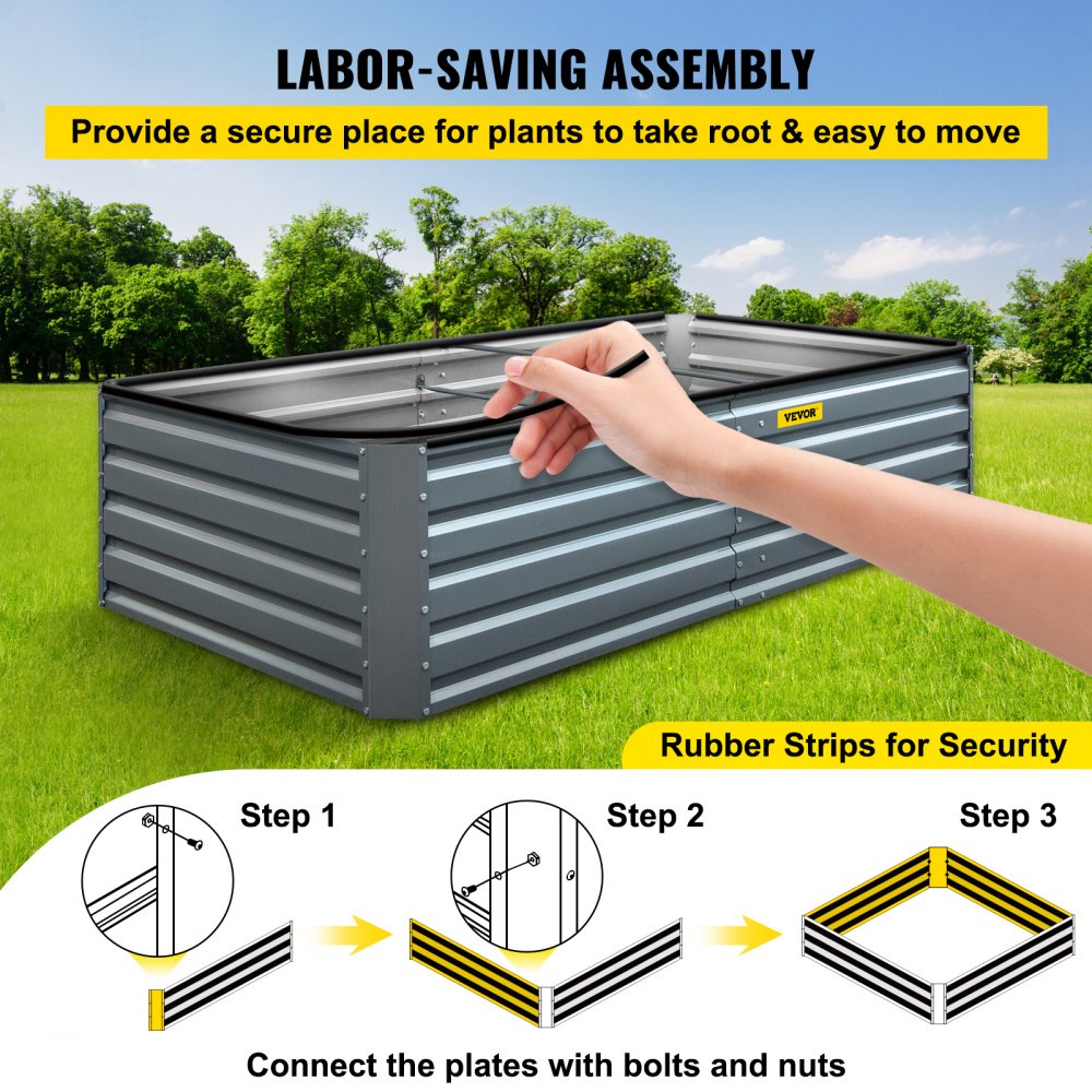 Γαλβανισμένο υπερυψωμένο παρτέρι VEVOR, μεταλλικό κουτί γλάστρας 80\" x 40\" x 19\", γκρι κιτ υπερυψωμένου παρτεριού κήπου από χάλυβα, γλάστρες εξωτερικού χώρου για καλλιέργεια λαχανικών, λουλουδιών, φρούτων, βοτάνων και παχύφυτων Γαλβανισμένο υπερυψωμένο παρτέρι VEVOR, μεταλλικό κουτί γλάστρας 80\" x 40\" x 19\", γκρι κιτ υπερυψωμένου παρτεριού κήπου από χάλυβα, γλάστρες εξωτερικού χώρου για καλλιέργεια λαχανικών, λουλουδιών, φρούτων, βοτάνων και παχύφυτων
