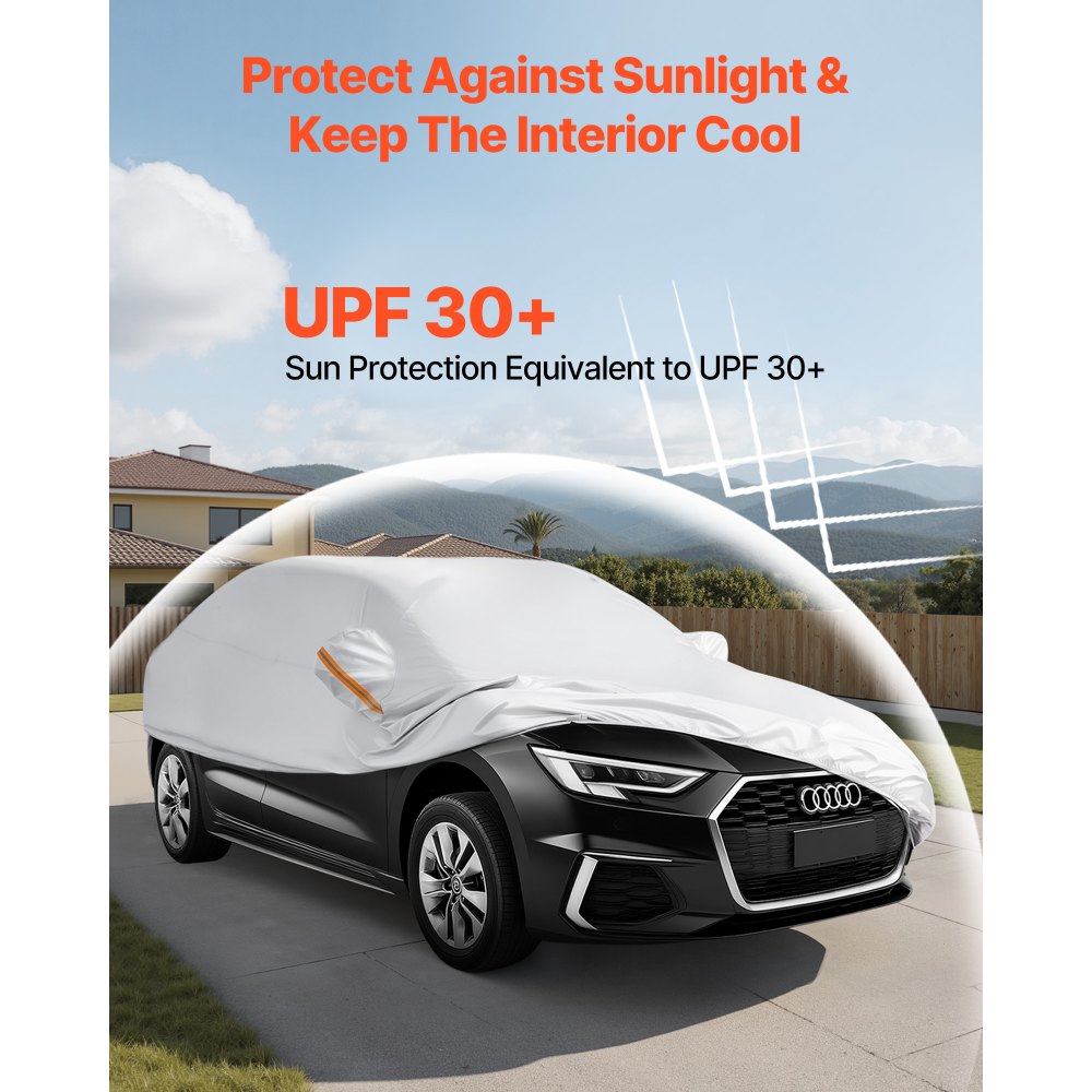 Κάλυμμα αυτοκινήτου VEVOR, Αδιάβροχο κάλυμμα αυτοκινήτου για μεσαίου μεγέθους ευρωπαϊκά μοντέλα αυτοκινήτων Sedan, Προσαρμοσμένη εφαρμογή παντός καιρού, ήλιος, βροχή, άνεμος, σκόνη, χιόνι, προστασία από σκόνη, πλήρες εξωτερικό κάλυμμα με φερμουάρ πόρτας και βαμβακερή επένδυση, ασημί Κάλυμμα αυτοκινήτου VEVOR, Αδιάβροχο κάλυμμα αυτοκινήτου για μεσαίου μεγέθους ευρωπαϊκά μοντέλα αυτοκινήτων Sedan, Προσαρμοσμένη εφαρμογή παντός καιρού, ήλιος, βροχή, άνεμος, σκόνη, χιόνι, προστασία από σκόνη, πλήρες εξωτερικό κάλυμμα με φερμουάρ πόρτας και βαμβακερή επένδυση, ασημί