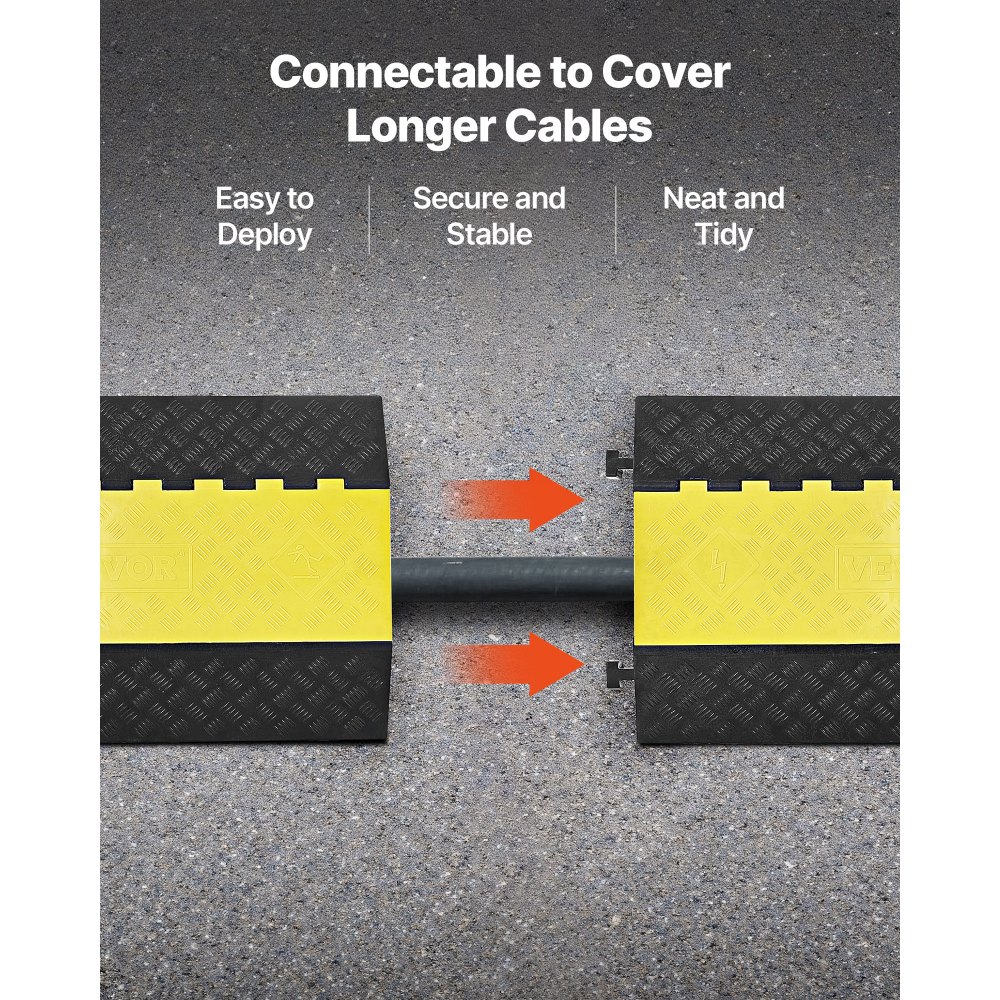 Ράμπα προστασίας καλωδίων VEVOR, χωρητικότητα 9.979 kg/άξονα, κάλυμμα εύκαμπτου σωλήνα από καουτσούκ βαρέως τύπου 2 καναλιών, κανάλι 100 x 75 mm, σαμαράκι ταχύτητας κυκλοφορίας με άνοιγμα στο πάνω μέρος, για εσωτερική και εξωτερική χρήση, 1 τεμάχιο Ράμπα προστασίας καλωδίων VEVOR, χωρητικότητα 9.979 kg/άξονα, κάλυμμα εύκαμπτου σωλήνα από καουτσούκ βαρέως τύπου 2 καναλιών, κανάλι 100 x 75 mm, σαμαράκι ταχύτητας κυκλοφορίας με άνοιγμα στο πάνω μέρος, για εσωτερική και εξωτερική χρήση, 1 τεμάχιο