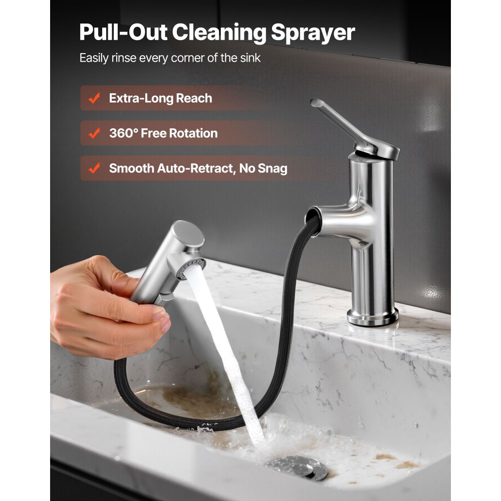 Βρύση νεροχύτη VEVOR μονής λαβής, βρύση μονής λαβής με τράβηγμα 1 ή 3 οπών, βρύσες νεροχύτη από βουρτσισμένο ανοξείδωτο ατσάλι με διακόπτη με μπουτόν, κατάλληλες για μπάνιο, τροχόσπιτο, δημόσιες τουαλέτες, χωρίς μόλυβδο Βρύση νεροχύτη VEVOR μονής λαβής, βρύση μονής λαβής με τράβηγμα 1 ή 3 οπών, βρύσες νεροχύτη από βουρτσισμένο ανοξείδωτο ατσάλι με διακόπτη με μπουτόν, κατάλληλες για μπάνιο, τροχόσπιτο, δημόσιες τουαλέτες, χωρίς μόλυβδο