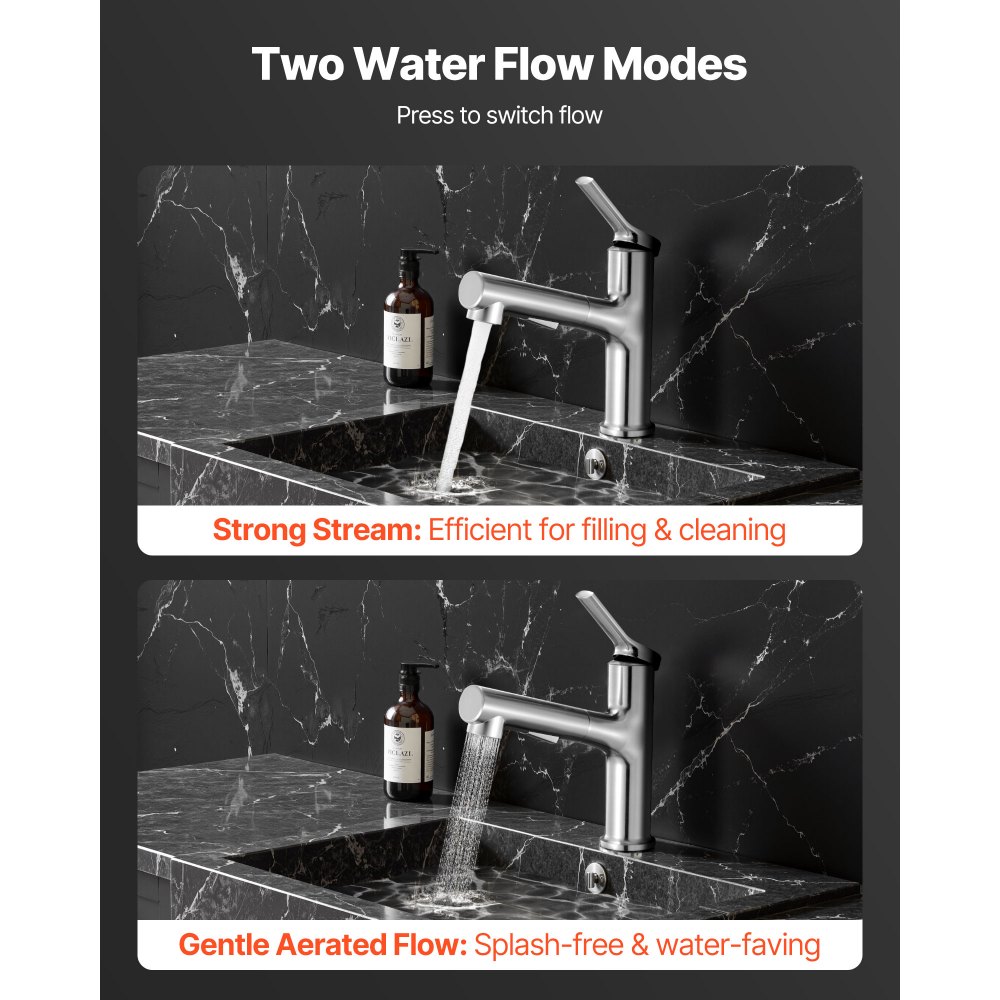 Βρύση νεροχύτη VEVOR μονής λαβής, βρύση μονής λαβής με τράβηγμα 1 ή 3 οπών, βρύσες νεροχύτη από βουρτσισμένο ανοξείδωτο ατσάλι με διακόπτη με μπουτόν, κατάλληλες για μπάνιο, τροχόσπιτο, δημόσιες τουαλέτες, χωρίς μόλυβδο Βρύση νεροχύτη VEVOR μονής λαβής, βρύση μονής λαβής με τράβηγμα 1 ή 3 οπών, βρύσες νεροχύτη από βουρτσισμένο ανοξείδωτο ατσάλι με διακόπτη με μπουτόν, κατάλληλες για μπάνιο, τροχόσπιτο, δημόσιες τουαλέτες, χωρίς μόλυβδο