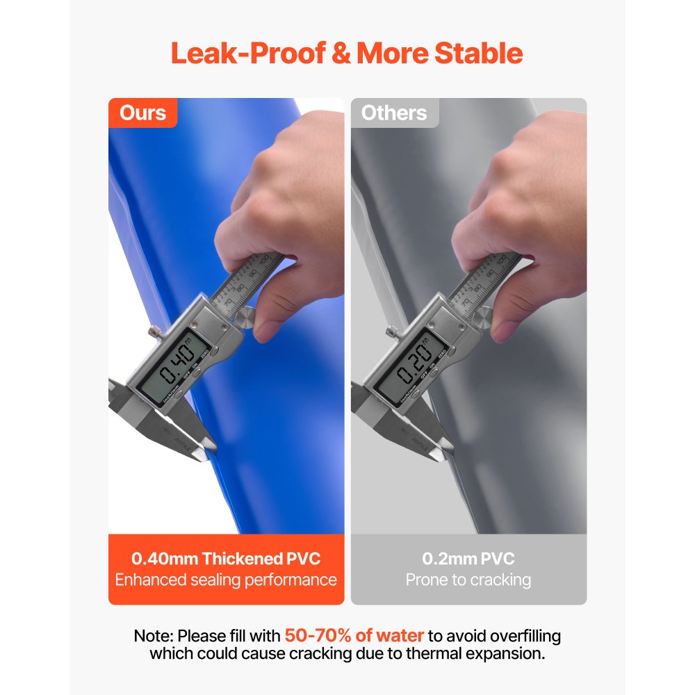 Σετ σακουλών νερού για κάλυμμα πισίνας VEVOR, 6 συσκευασίες σακουλών νερού για κάλυμμα πισίνας μονού θαλάμου 2400 mm & 4 γωνιακοί σωλήνες, βάρη σακούλας PVC πάχους 0,4 mm με βαλβίδα στεγανότητας, για χειμερινά καλύμματα πισίνας εσωτερικού χώρου Σετ σακουλών νερού για κάλυμμα πισίνας VEVOR, 6 συσκευασίες σακουλών νερού για κάλυμμα πισίνας μονού θαλάμου 2400 mm & 4 γωνιακοί σωλήνες, βάρη σακούλας PVC πάχους 0,4 mm με βαλβίδα στεγανότητας, για χειμερινά καλύμματα πισίνας εσωτερικού χώρου