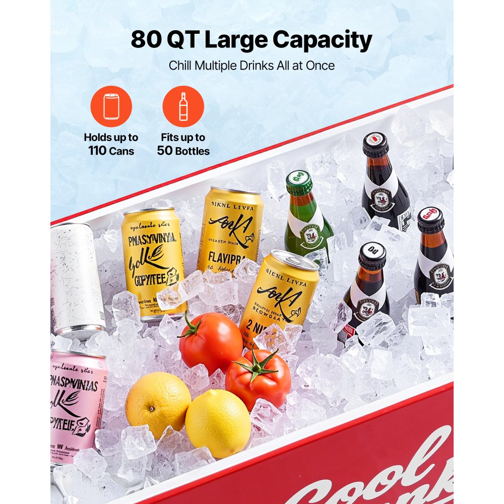 VEVOR 75,71 L κυλιόμενο παγοθήκη, χωράει έως 50 μπουκάλια / 110 κουτάκια, φορητό καρότσι ψυγείου ποτών για πάρτι σε εξωτερικό χώρο με 4 περιστρεφόμενους τροχούς (2 με φρένα), καρότσι ψυγείου ποτών με ανοιχτήρι μπουκαλιών, κόκκινο VEVOR 75,71 L κυλιόμενο παγοθήκη, χωράει έως 50 μπουκάλια / 110 κουτάκια, φορητό καρότσι ψυγείου ποτών για πάρτι σε εξωτερικό χώρο με 4 περιστρεφόμενους τροχούς (2 με φρένα), καρότσι ψυγείου ποτών με ανοιχτήρι μπουκαλιών, κόκκινο