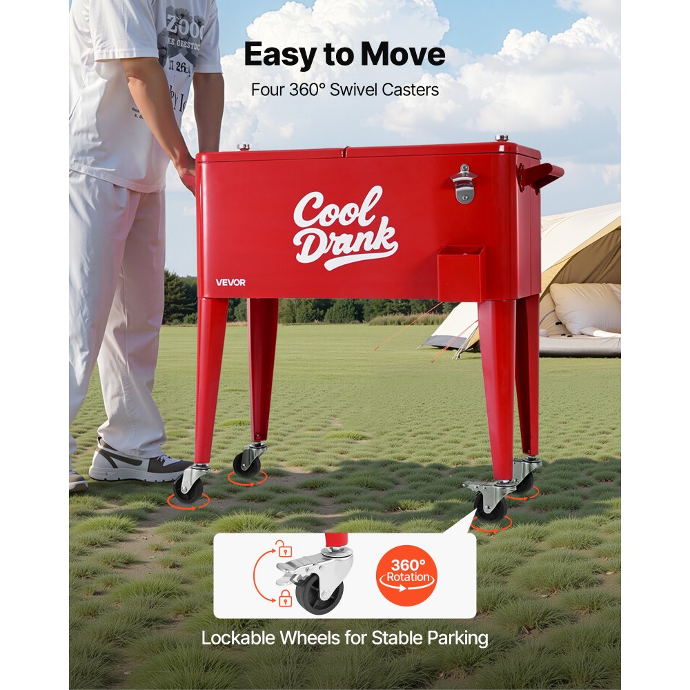 VEVOR 75,71 L κυλιόμενο παγοθήκη, χωράει έως 50 μπουκάλια / 110 κουτάκια, φορητό καρότσι ψυγείου ποτών για πάρτι σε εξωτερικό χώρο με 4 περιστρεφόμενους τροχούς (2 με φρένα), καρότσι ψυγείου ποτών με ανοιχτήρι μπουκαλιών, κόκκινο VEVOR 75,71 L κυλιόμενο παγοθήκη, χωράει έως 50 μπουκάλια / 110 κουτάκια, φορητό καρότσι ψυγείου ποτών για πάρτι σε εξωτερικό χώρο με 4 περιστρεφόμενους τροχούς (2 με φρένα), καρότσι ψυγείου ποτών με ανοιχτήρι μπουκαλιών, κόκκινο