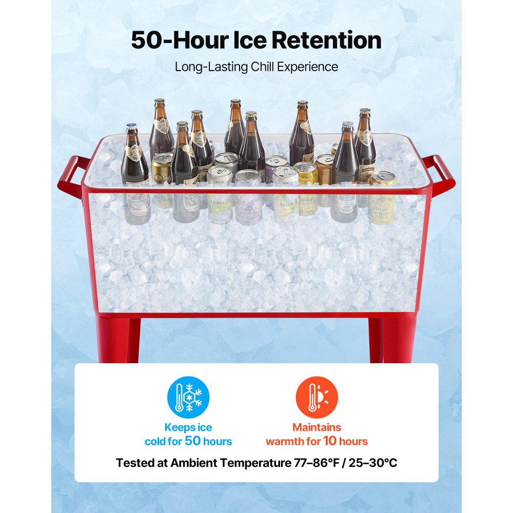 VEVOR 75,71 L κυλιόμενο παγοθήκη, χωράει έως 50 μπουκάλια / 110 κουτάκια, φορητό καρότσι ψυγείου ποτών για πάρτι σε εξωτερικό χώρο με 4 περιστρεφόμενους τροχούς (2 με φρένα), καρότσι ψυγείου ποτών με ανοιχτήρι μπουκαλιών, κόκκινο VEVOR 75,71 L κυλιόμενο παγοθήκη, χωράει έως 50 μπουκάλια / 110 κουτάκια, φορητό καρότσι ψυγείου ποτών για πάρτι σε εξωτερικό χώρο με 4 περιστρεφόμενους τροχούς (2 με φρένα), καρότσι ψυγείου ποτών με ανοιχτήρι μπουκαλιών, κόκκινο