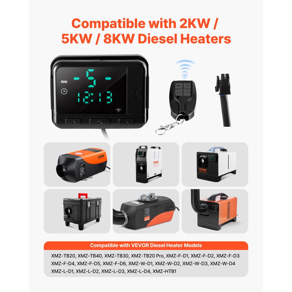 Ελεγκτής θερμαντήρα αέρα ντίζελ VEVOR, Διακόπτης θερμοστάτη ελεγκτή θερμαντήρα αέρα ντίζελ γενικής χρήσης DC5V, Ελεγκτές θερμαντήρων στάθμευσης με οθόνη LCD και τηλεχειριστήριο, Κατάλληλο για θερμαντήρες ντίζελ 2KW/5KW/8KW Ελεγκτής θερμαντήρα αέρα ντίζελ VEVOR, Διακόπτης θερμοστάτη ελεγκτή θερμαντήρα αέρα ντίζελ γενικής χρήσης DC5V, Ελεγκτές θερμαντήρων στάθμευσης με οθόνη LCD και τηλεχειριστήριο, Κατάλληλο για θερμαντήρες ντίζελ 2KW/5KW/8KW