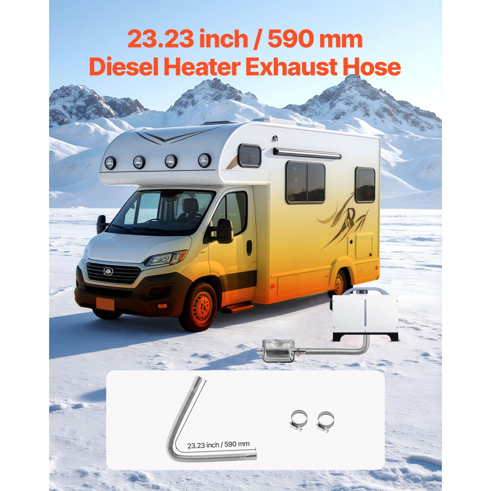 Σωλήνας εξάτμισης VEVOR, Εύκαμπτος σωλήνας εξάτμισης θερμαντήρα ντίζελ 600 mm, Σωλήνες εξάτμισης από ανοξείδωτο χάλυβα με 2 σφιγκτήρες σωλήνων, Γραμμή σωλήνων εξάτμισης θερμαντήρα στάθμευσης αέρα ντίζελ για θερμαντήρες ντίζελ 2KW 5KW 8KW Σωλήνας εξάτμισης VEVOR, Εύκαμπτος σωλήνας εξάτμισης θερμαντήρα ντίζελ 600 mm, Σωλήνες εξάτμισης από ανοξείδωτο χάλυβα με 2 σφιγκτήρες σωλήνων, Γραμμή σωλήνων εξάτμισης θερμαντήρα στάθμευσης αέρα ντίζελ για θερμαντήρες ντίζελ 2KW 5KW 8KW