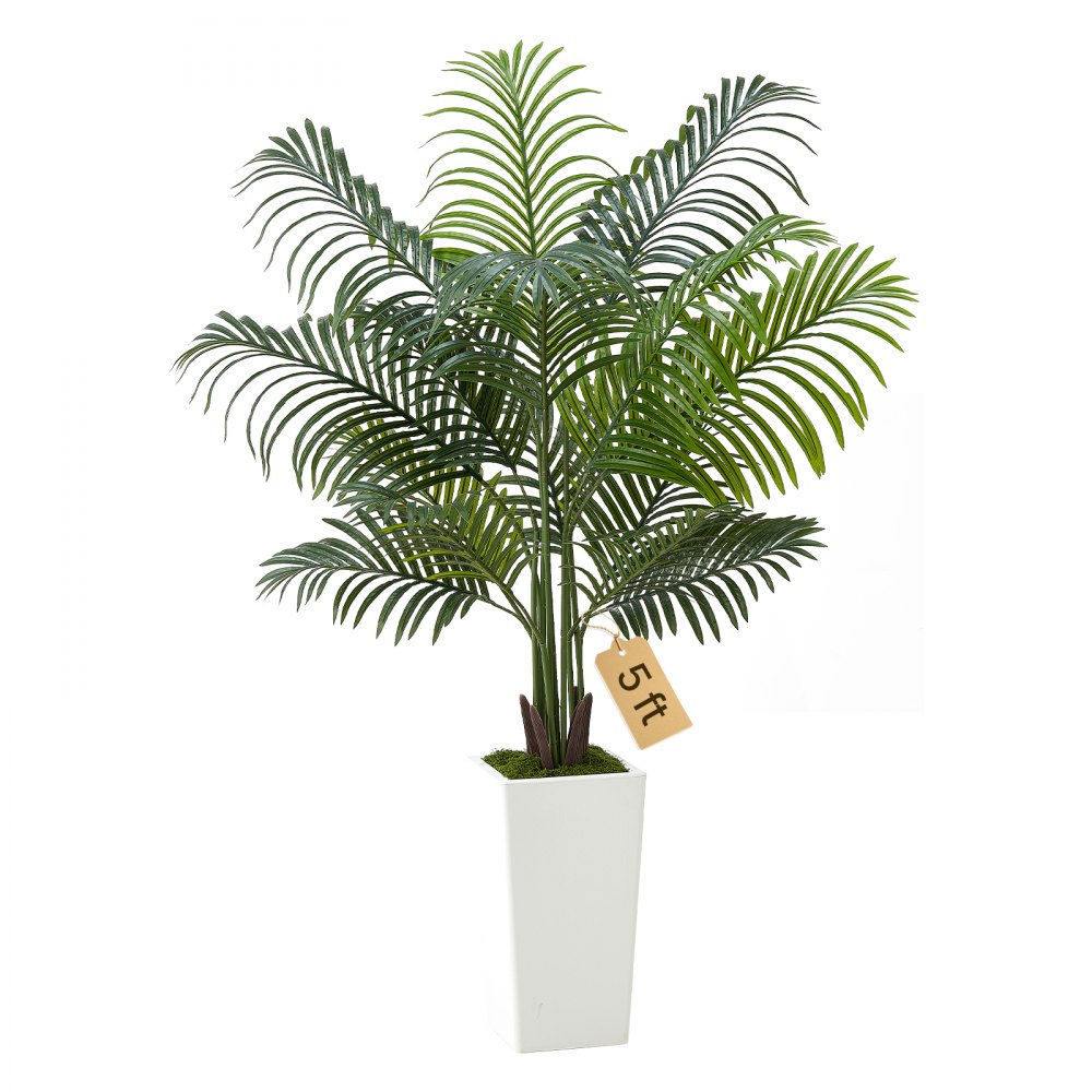 Τεχνητός φοίνικας Areca VEVOR 1524 mm, Τροπικά φυτά ψεύτικου φοίνικα με ψηλή λευκή γλάστρα, Φυτό μεταξιού δαπέδου σε γλάστρα, Μεγάλα δέντρα για διακόσμηση σπιτιού, γραφείου, σαλονιού, ζέσταμα σπιτιού, εσωτερικού χώρου, εξωτερικού χώρου Τεχνητός φοίνικας Areca VEVOR 1524 mm, Τροπικά φυτά ψεύτικου φοίνικα με ψηλή λευκή γλάστρα, Φυτό μεταξιού δαπέδου σε γλάστρα, Μεγάλα δέντρα για διακόσμηση σπιτιού, γραφείου, σαλονιού, ζέσταμα σπιτιού, εσωτερικού χώρου, εξωτερικού χώρου