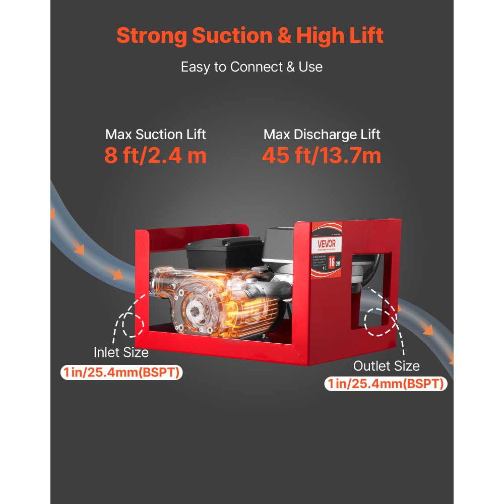 Αντλία Μεταφοράς Καυσίμου VEVOR 230V, 16 GPM 60 L/min, Ηλεκτρική Αντλία Μεταφοράς Λαδιού AC για Ντίζελ, Κηροζίνη, Βιοντίζελ, με Μετρητή, Αυτόματο Ακροφύσιο Καυσίμου & 2 Σωλήνες, Ανύψωση 45 ft/13,7 m, για Οχήματα, Εργοτάξια Αντλία Μεταφοράς Καυσίμου VEVOR 230V, 16 GPM 60 L/min, Ηλεκτρική Αντλία Μεταφοράς Λαδιού AC για Ντίζελ, Κηροζίνη, Βιοντίζελ, με Μετρητή, Αυτόματο Ακροφύσιο Καυσίμου & 2 Σωλήνες, Ανύψωση 45 ft/13,7 m, για Οχήματα, Εργοτάξια