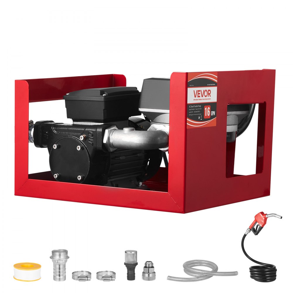 Αντλία Μεταφοράς Καυσίμου VEVOR 230V, 16 GPM 60 L/min, Ηλεκτρική Αντλία Μεταφοράς Λαδιού AC για Ντίζελ, Κηροζίνη, Βιοντίζελ, με Μετρητή, Αυτόματο Ακροφύσιο Καυσίμου & 2 Σωλήνες, Ανύψωση 45 ft/13,7 m, για Οχήματα, Εργοτάξια Αντλία Μεταφοράς Καυσίμου VEVOR 230V, 16 GPM 60 L/min, Ηλεκτρική Αντλία Μεταφοράς Λαδιού AC για Ντίζελ, Κηροζίνη, Βιοντίζελ, με Μετρητή, Αυτόματο Ακροφύσιο Καυσίμου & 2 Σωλήνες, Ανύψωση 45 ft/13,7 m, για Οχήματα, Εργοτάξια