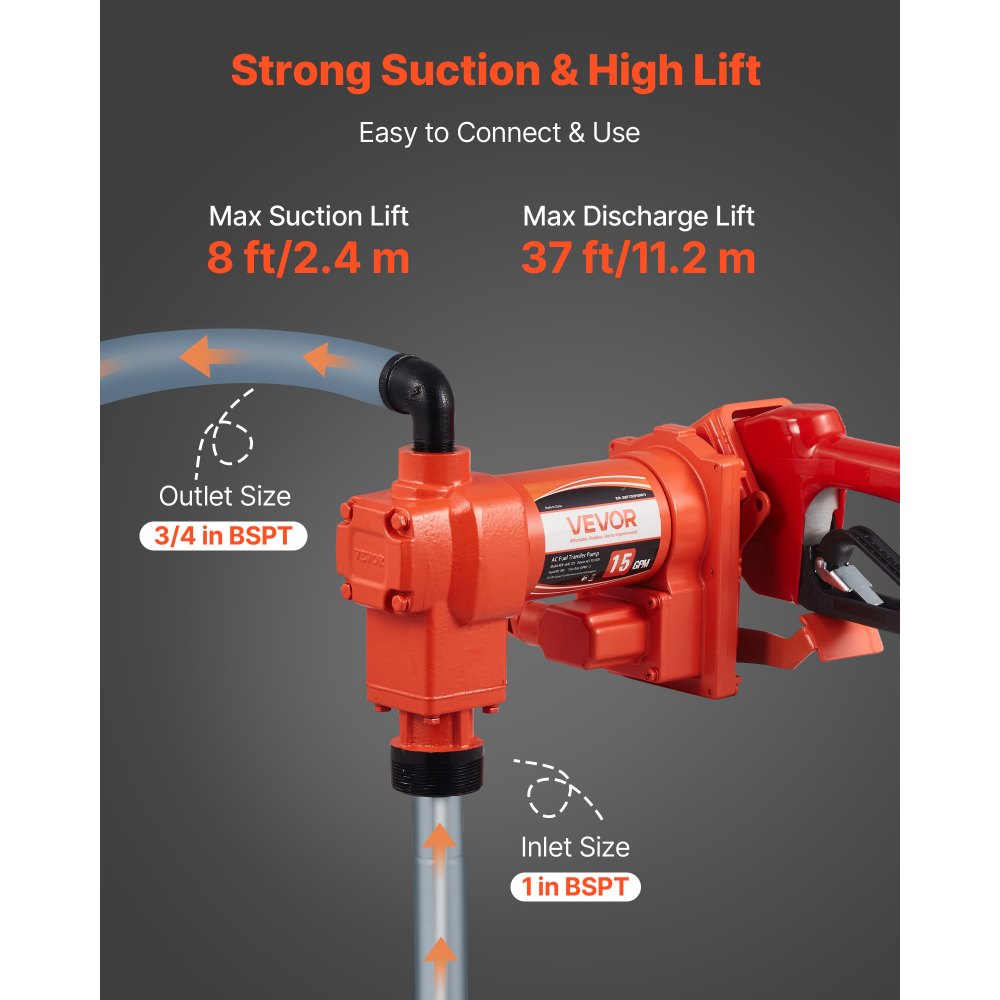 Αντλία μεταφοράς καυσίμου VEVOR 230V, 15 GPM 57 L/min, ηλεκτρική αντλία μεταφοράς λαδιού AC, με ακροφύσιο καυσίμου αυτόματης απενεργοποίησης και εύκαμπτο σωλήνα εκκένωσης, κιτ υψηλής ροής για βενζίνη, ντίζελ, κηροζίνη, βιοντίζελ, μείγματα αιθανόλης Αντλία μεταφοράς καυσίμου VEVOR 230V, 15 GPM 57 L/min, ηλεκτρική αντλία μεταφοράς λαδιού AC, με ακροφύσιο καυσίμου αυτόματης απενεργοποίησης και εύκαμπτο σωλήνα εκκένωσης, κιτ υψηλής ροής για βενζίνη, ντίζελ, κηροζίνη, βιοντίζελ, μείγματα αιθανόλης
