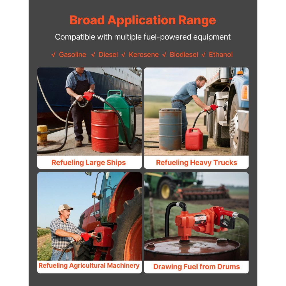 Αντλία μεταφοράς καυσίμου VEVOR 230V, 15 GPM 57 L/min, ηλεκτρική αντλία μεταφοράς λαδιού AC, με ακροφύσιο καυσίμου αυτόματης απενεργοποίησης και εύκαμπτο σωλήνα εκκένωσης, κιτ υψηλής ροής για βενζίνη, ντίζελ, κηροζίνη, βιοντίζελ, μείγματα αιθανόλης Αντλία μεταφοράς καυσίμου VEVOR 230V, 15 GPM 57 L/min, ηλεκτρική αντλία μεταφοράς λαδιού AC, με ακροφύσιο καυσίμου αυτόματης απενεργοποίησης και εύκαμπτο σωλήνα εκκένωσης, κιτ υψηλής ροής για βενζίνη, ντίζελ, κηροζίνη, βιοντίζελ, μείγματα αιθανόλης