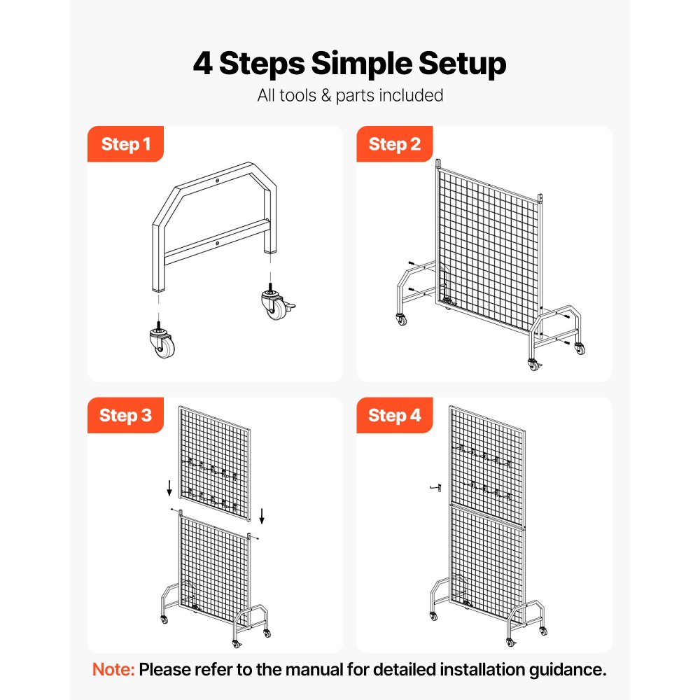 Πακέτα 2 πάνελ τοίχου VEVOR με πλέγμα, ράφι προβολής πάνελ συρμάτινου πλέγματος 898 x 1798 mm, κινητό ράφι προβολής έργων τέχνης με ρόδες και 10 γάντζους, μαύρο πλέγμα από ανθρακούχο χάλυβα για έκθεση χειροτεχνίας, διακόσμηση, αποθήκευση, πίνακα ανακοινώσεων Πακέτα 2 πάνελ τοίχου VEVOR με πλέγμα, ράφι προβολής πάνελ συρμάτινου πλέγματος 898 x 1798 mm, κινητό ράφι προβολής έργων τέχνης με ρόδες και 10 γάντζους, μαύρο πλέγμα από ανθρακούχο χάλυβα για έκθεση χειροτεχνίας, διακόσμηση, αποθήκευση, πίνακα ανακοινώσεων