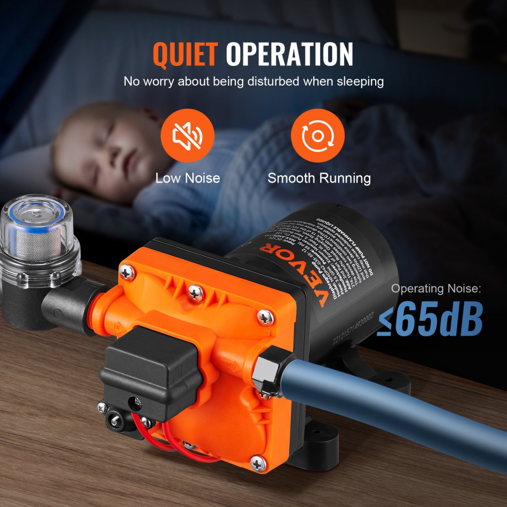 Αντλία διαφράγματος νερού VEVOR, 13,25 λίτρα, ονομαστική πίεση 55 PSI (ρυθμιζόμενη 40-80 PSI), αντλία ψεκασμού αυτόματης αναρρόφησης MNPT 12,7 mm με διακόπτη πίεσης για γκαζόν RV Camper Marine Boat, πιστοποιημένη από την FCC Αντλία διαφράγματος νερού VEVOR, 13,25 λίτρα, ονομαστική πίεση 55 PSI (ρυθμιζόμενη 40-80 PSI), αντλία ψεκασμού αυτόματης αναρρόφησης MNPT 12,7 mm με διακόπτη πίεσης για γκαζόν RV Camper Marine Boat, πιστοποιημένη από την FCC