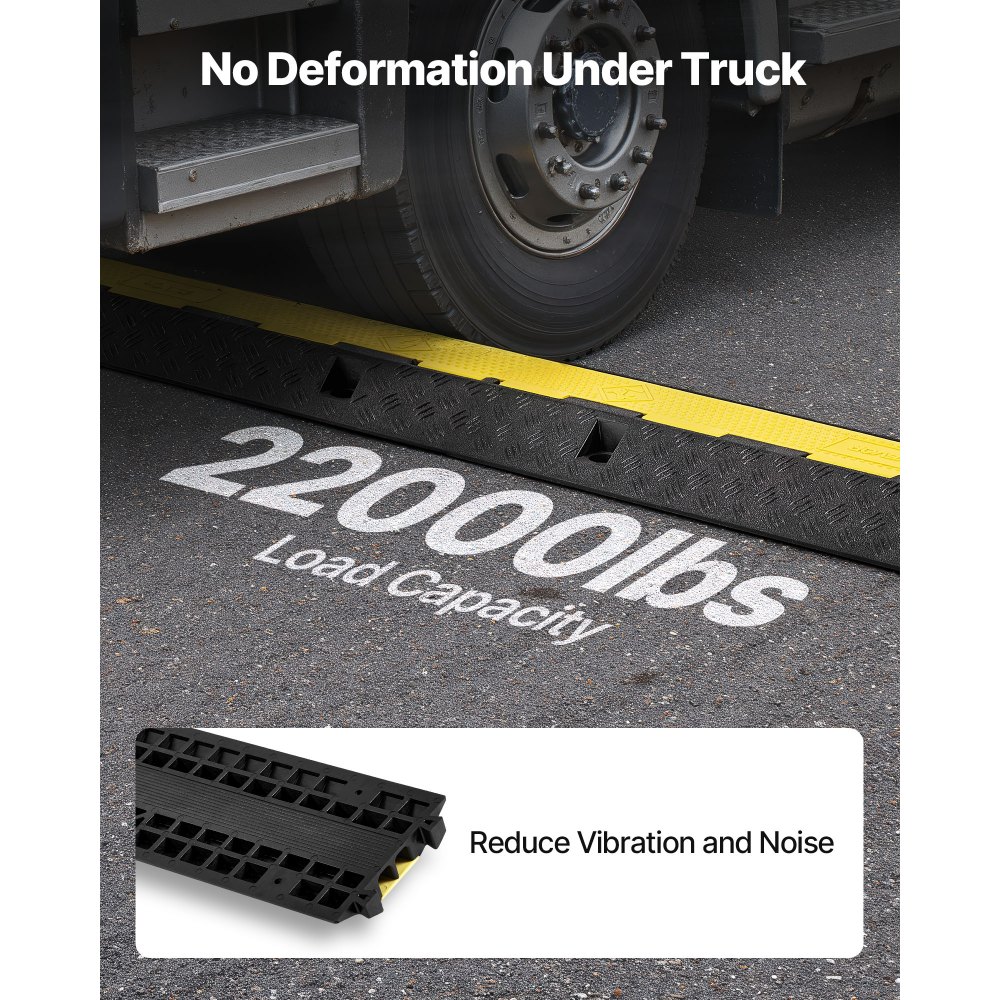 Ράμπα προστασίας καλωδίων VEVOR, χωρητικότητα 9.979 kg/άξονα, κάλυμμα εύκαμπτου σωλήνα από καουτσούκ βαρέως τύπου 1 καναλιού, κανάλι 70 x 50 mm, σαμαράκι ταχύτητας κυκλοφορίας με άνοιγμα στο πάνω μέρος, για εσωτερική και εξωτερική χρήση, 1 τεμάχιο Ράμπα προστασίας καλωδίων VEVOR, χωρητικότητα 9.979 kg/άξονα, κάλυμμα εύκαμπτου σωλήνα από καουτσούκ βαρέως τύπου 1 καναλιού, κανάλι 70 x 50 mm, σαμαράκι ταχύτητας κυκλοφορίας με άνοιγμα στο πάνω μέρος, για εσωτερική και εξωτερική χρήση, 1 τεμάχιο