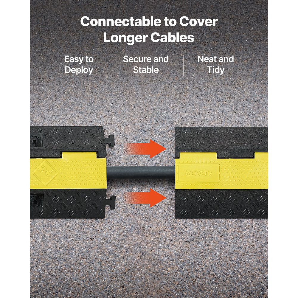 Ράμπα προστασίας καλωδίων VEVOR, χωρητικότητα 9.979 kg/άξονα, κάλυμμα εύκαμπτου σωλήνα από καουτσούκ βαρέως τύπου 1 καναλιού, κανάλι 70 x 50 mm, σαμαράκι ταχύτητας κυκλοφορίας με άνοιγμα στο πάνω μέρος, για εσωτερική και εξωτερική χρήση, 1 τεμάχιο Ράμπα προστασίας καλωδίων VEVOR, χωρητικότητα 9.979 kg/άξονα, κάλυμμα εύκαμπτου σωλήνα από καουτσούκ βαρέως τύπου 1 καναλιού, κανάλι 70 x 50 mm, σαμαράκι ταχύτητας κυκλοφορίας με άνοιγμα στο πάνω μέρος, για εσωτερική και εξωτερική χρήση, 1 τεμάχιο