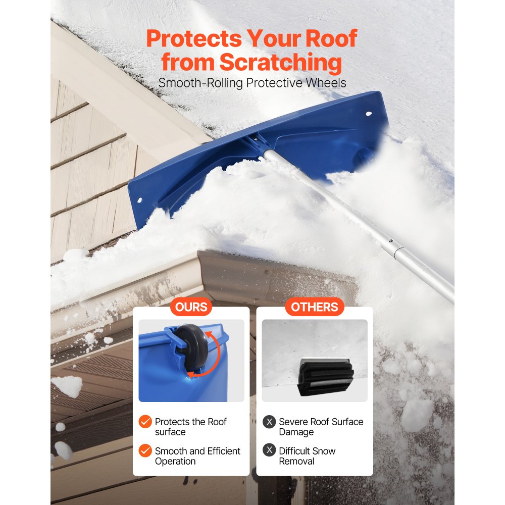 Τσουγκράνα χιονιού VEVOR, πλαστική λεπίδα PP 60cm, ρυθμιζόμενη ξύστρα χιονιού στέγης 1,18-5,55 m με ρόδες, εργαλείο αφαίρεσης χιονιού με αντιολισθητική λαβή, ελαφριά τσουγκράνα στέγης σπιτιού για αφαίρεση φύλλων και υπολειμμάτων Τσουγκράνα χιονιού VEVOR, πλαστική λεπίδα PP 60cm, ρυθμιζόμενη ξύστρα χιονιού στέγης 1,18-5,55 m με ρόδες, εργαλείο αφαίρεσης χιονιού με αντιολισθητική λαβή, ελαφριά τσουγκράνα στέγης σπιτιού για αφαίρεση φύλλων και υπολειμμάτων