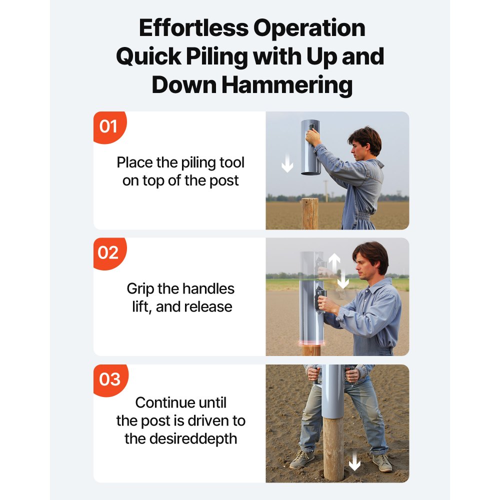 Οδηγός στύλων περίφραξης VEVOR, βαρέως τύπου οδηγός στύλων T με λαβές, μεταλλικός χειροκίνητος σφυρί για κανάλι U, ξύλινος φράχτης, ταιριάζει σε στύλους T με εσωτερική διάμετρο έως 6,1 ίντσες, ιδανικό για αγρόκτημα, κήπο, αυλή Οδηγός στύλων περίφραξης VEVOR, βαρέως τύπου οδηγός στύλων T με λαβές, μεταλλικός χειροκίνητος σφυρί για κανάλι U, ξύλινος φράχτης, ταιριάζει σε στύλους T με εσωτερική διάμετρο έως 6,1 ίντσες, ιδανικό για αγρόκτημα, κήπο, αυλή