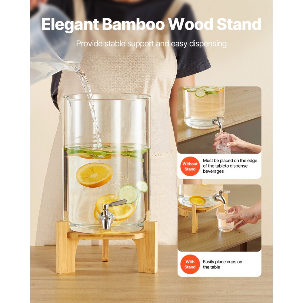 Διανομέας ποτών VEVOR, Διανομείς ποτών 8 λίτρων για πάρτι, Γυάλινος διανομέας χυμού με ξύλινη βάση, Βρύση από ανοξείδωτο ατσάλι, Διανομείς νερού με παγωμένο τσάι, λεμονάδα και χυμό για πάρτι Διανομέας ποτών VEVOR, Διανομείς ποτών 8 λίτρων για πάρτι, Γυάλινος διανομέας χυμού με ξύλινη βάση, Βρύση από ανοξείδωτο ατσάλι, Διανομείς νερού με παγωμένο τσάι, λεμονάδα και χυμό για πάρτι