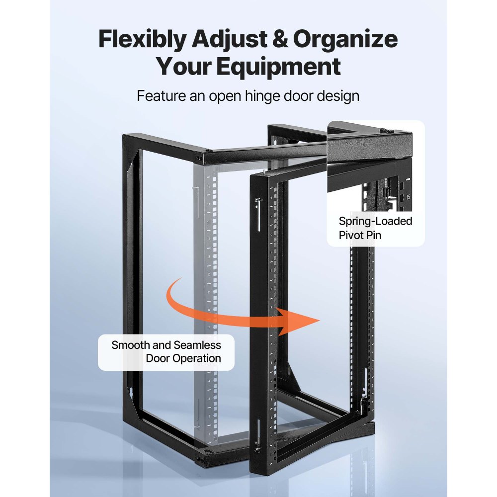 Rack διακομιστή VEVOR 15U για τοποθέτηση σε τοίχο, μέγιστη χωρητικότητα φορτίου 68,04 kg, Rack δικτύου ανοιχτού πλαισίου με περιστρεφόμενη πόρτα 180 μοιρών, από ανθρακούχο χάλυβα, ιδανικό για εξοπλισμό δικτύου IT και συσκευές AV, διακομιστής υπολογιστή, μαύρο Rack διακομιστή VEVOR 15U για τοποθέτηση σε τοίχο, μέγιστη χωρητικότητα φορτίου 68,04 kg, Rack δικτύου ανοιχτού πλαισίου με περιστρεφόμενη πόρτα 180 μοιρών, από ανθρακούχο χάλυβα, ιδανικό για εξοπλισμό δικτύου IT και συσκευές AV, διακομιστής υπολογιστή, μαύρο