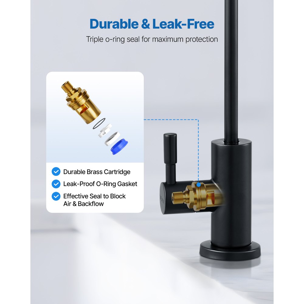 Βρύση από ανοξείδωτο ατσάλι VEVOR, Βρύσες καθαρισμού νερού χωρίς μόλυβδο, Βρύση αντίστροφης όσμωσης με βαλβίδα από συμπαγές ορείχαλκο, Βρύσες πόσιμου νερού υψηλής αψίδας για νεροχύτη κουζίνας, πάγκο μπαρ, καφετέρια, ματ μαύρο Βρύση από ανοξείδωτο ατσάλι VEVOR, Βρύσες καθαρισμού νερού χωρίς μόλυβδο, Βρύση αντίστροφης όσμωσης με βαλβίδα από συμπαγές ορείχαλκο, Βρύσες πόσιμου νερού υψηλής αψίδας για νεροχύτη κουζίνας, πάγκο μπαρ, καφετέρια, ματ μαύρο