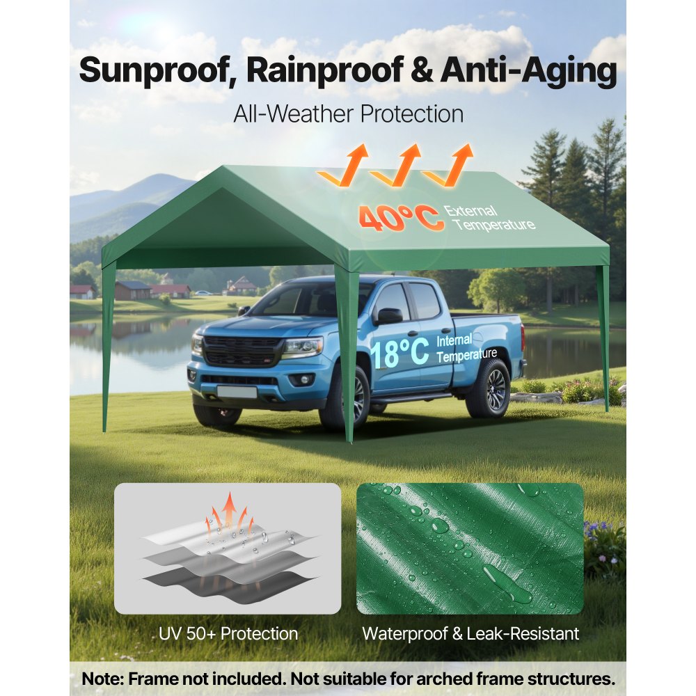 Ανταλλακτικό στέγαστρο VEVOR, μουσαμάς οροφής σκηνής γκαράζ 3 x 6 m, ανθεκτικός στην υπεριώδη ακτινοβολία και αδιάβροχος μουσαμάς στεγάστρου αυτοκινήτου, κάλυμμα θύρας αυτοκινήτου βαρέως τύπου με σφαιρικά καροτσάκια, σκούρο πράσινο, το πλαίσιο δεν περιλαμβάνεται Ανταλλακτικό στέγαστρο VEVOR, μουσαμάς οροφής σκηνής γκαράζ 3 x 6 m, ανθεκτικός στην υπεριώδη ακτινοβολία και αδιάβροχος μουσαμάς στεγάστρου αυτοκινήτου, κάλυμμα θύρας αυτοκινήτου βαρέως τύπου με σφαιρικά καροτσάκια, σκούρο πράσινο, το πλαίσιο δεν περιλαμβάνεται