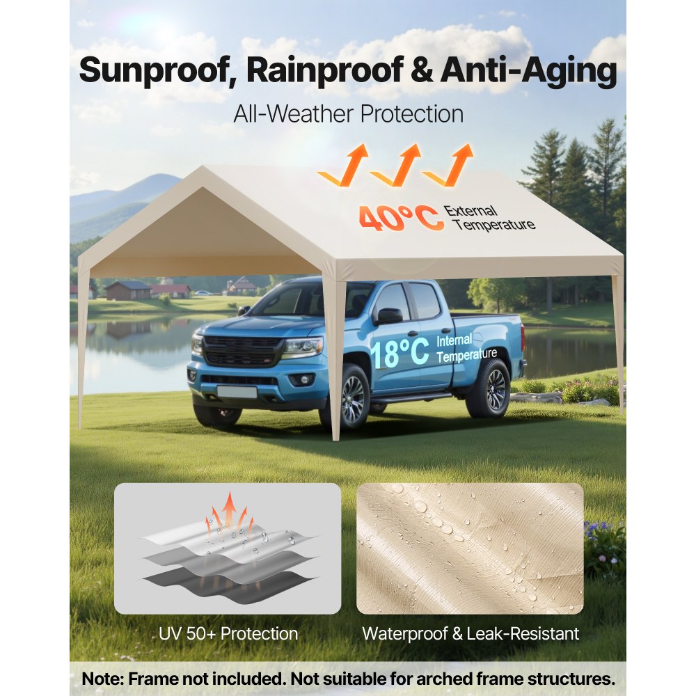 Ανταλλακτικό στέγαστρο VEVOR, μουσαμάς οροφής σκηνής γκαράζ 3,6 x 6 m, ανθεκτικός στην υπεριώδη ακτινοβολία και αδιάβροχος μουσαμάς στεγάστρου αυτοκινήτου, κάλυμμα θύρας αυτοκινήτου βαρέως τύπου με σφαιρικά καροτσάκια, μπεζ, δεν περιλαμβάνεται πλαίσιο Ανταλλακτικό στέγαστρο VEVOR, μουσαμάς οροφής σκηνής γκαράζ 3,6 x 6 m, ανθεκτικός στην υπεριώδη ακτινοβολία και αδιάβροχος μουσαμάς στεγάστρου αυτοκινήτου, κάλυμμα θύρας αυτοκινήτου βαρέως τύπου με σφαιρικά καροτσάκια, μπεζ, δεν περιλαμβάνεται πλαίσιο