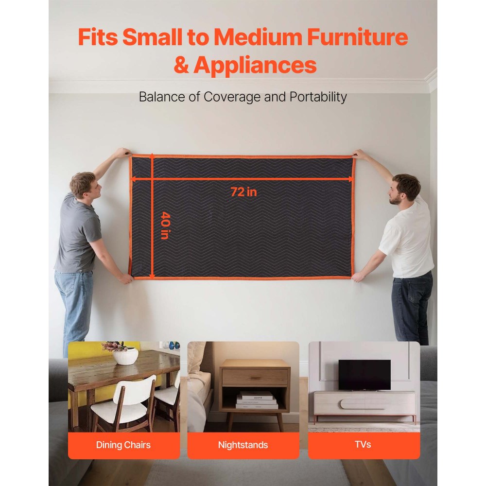 Κουβέρτες Μετακόμισης VEVOR 6 τεμάχια, 1829 x 1016 mm (14,5 kg/dz) Μεγάλες Κουβέρτες Συσκευασίας με Γέμισμα από Βαμβάκι, Βαρέως Τύπου Κουβέρτα Μετακόμισης με Επένδυση από Μη Υφαντό Ύφασμα για Αποστολή, Τύλιγμα, Προστασία Επίπλων Κουβέρτες Μετακόμισης VEVOR 6 τεμάχια, 1829 x 1016 mm (14,5 kg/dz) Μεγάλες Κουβέρτες Συσκευασίας με Γέμισμα από Βαμβάκι, Βαρέως Τύπου Κουβέρτα Μετακόμισης με Επένδυση από Μη Υφαντό Ύφασμα για Αποστολή, Τύλιγμα, Προστασία Επίπλων