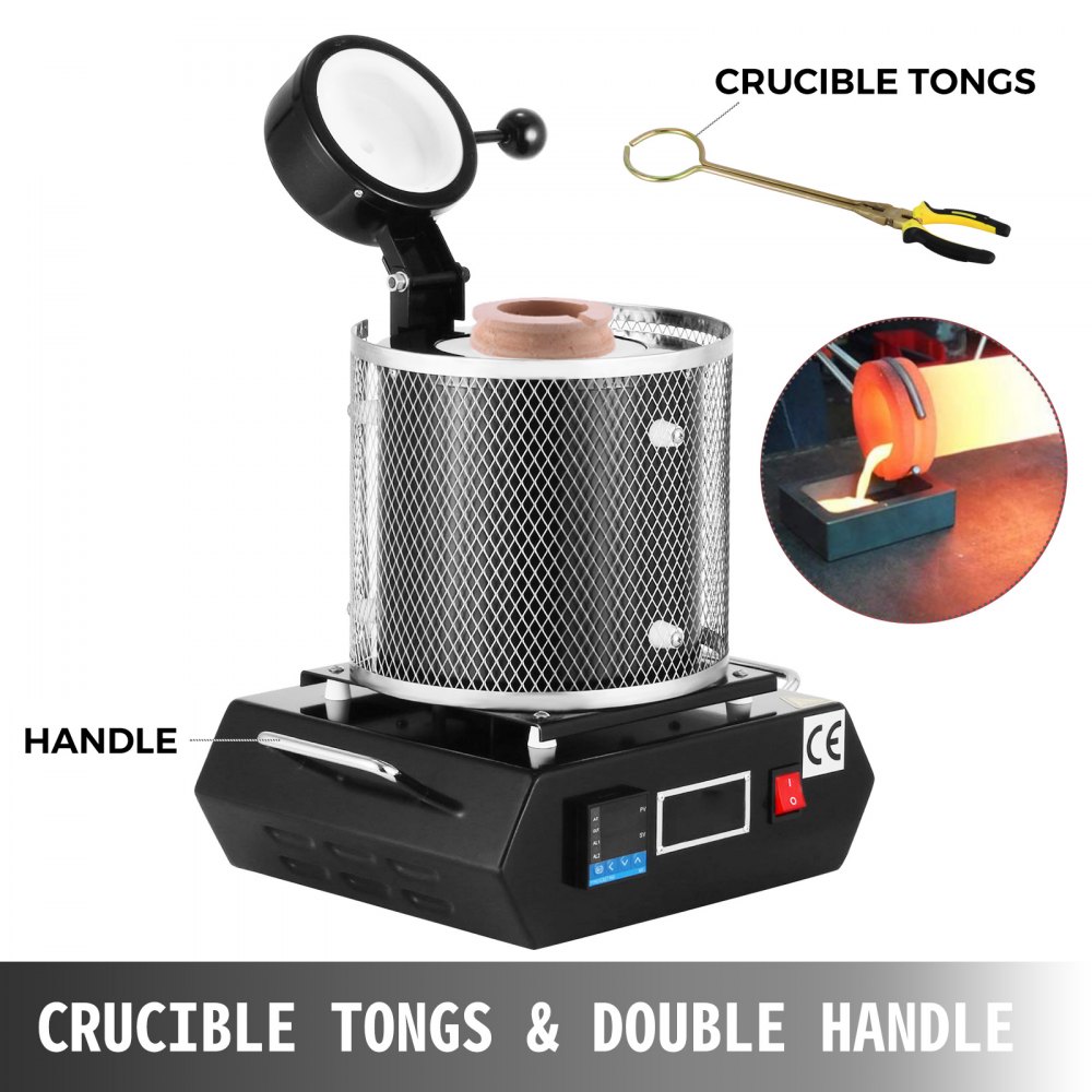 Ψηφιακός ηλεκτρικός φούρνος τήξης χρυσού VEVOR, 1350W, μέγιστη θερμοκρασία 1150℃, με κεραμικό χωνευτήριο 1 kg, για χύτευση, ραφινάρισμα πολύτιμων μετάλλων, τήξη χρυσού, ασημιού, αλουμινίου Ψηφιακός ηλεκτρικός φούρνος τήξης χρυσού VEVOR, 1350W, μέγιστη θερμοκρασία 1150℃, με κεραμικό χωνευτήριο 1 kg, για χύτευση, ραφινάρισμα πολύτιμων μετάλλων, τήξη χρυσού, ασημιού, αλουμινίου