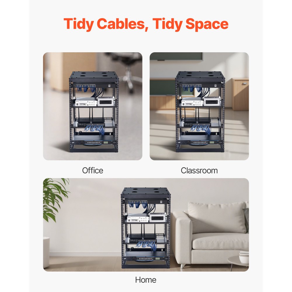 Rack δικτύου VEVOR 16U ανοιχτού πλαισίου, βάθους 585 mm, επιτοίχιο ή επιδαπέδιο, βαρέως τύπου 4 θέσεων, με αεριζόμενα ράφια και υλικό στήριξης, χωράει όλο τον εξοπλισμό δικτύωσης IT και τον εξοπλισμό AV. Rack δικτύου VEVOR 16U ανοιχτού πλαισίου, βάθους 585 mm, επιτοίχιο ή επιδαπέδιο, βαρέως τύπου 4 θέσεων, με αεριζόμενα ράφια και υλικό στήριξης, χωράει όλο τον εξοπλισμό δικτύωσης IT και τον εξοπλισμό AV.